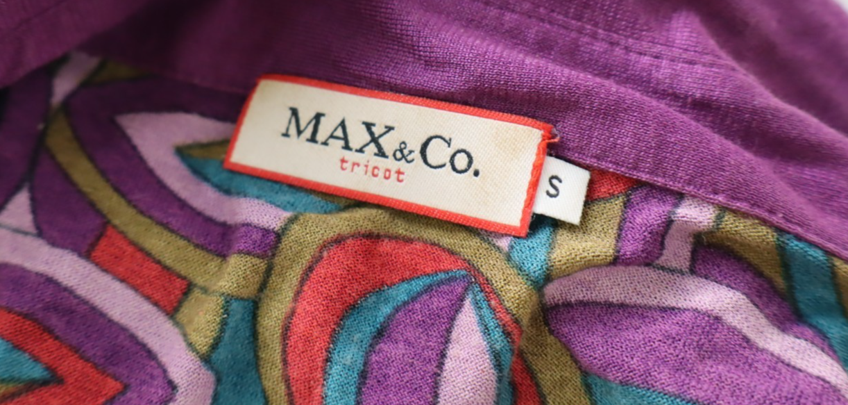 MAX&CO VESTITO ABITO DONNA WOMAN TG S DRESS CASUAL VINTAGE ITALY SETA COTONE