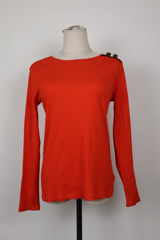 LAURENRALPH LAUREN MAGLIA DONNA M WOMAN CASUAL VINTAGE TOP T-SHIRT COTONE