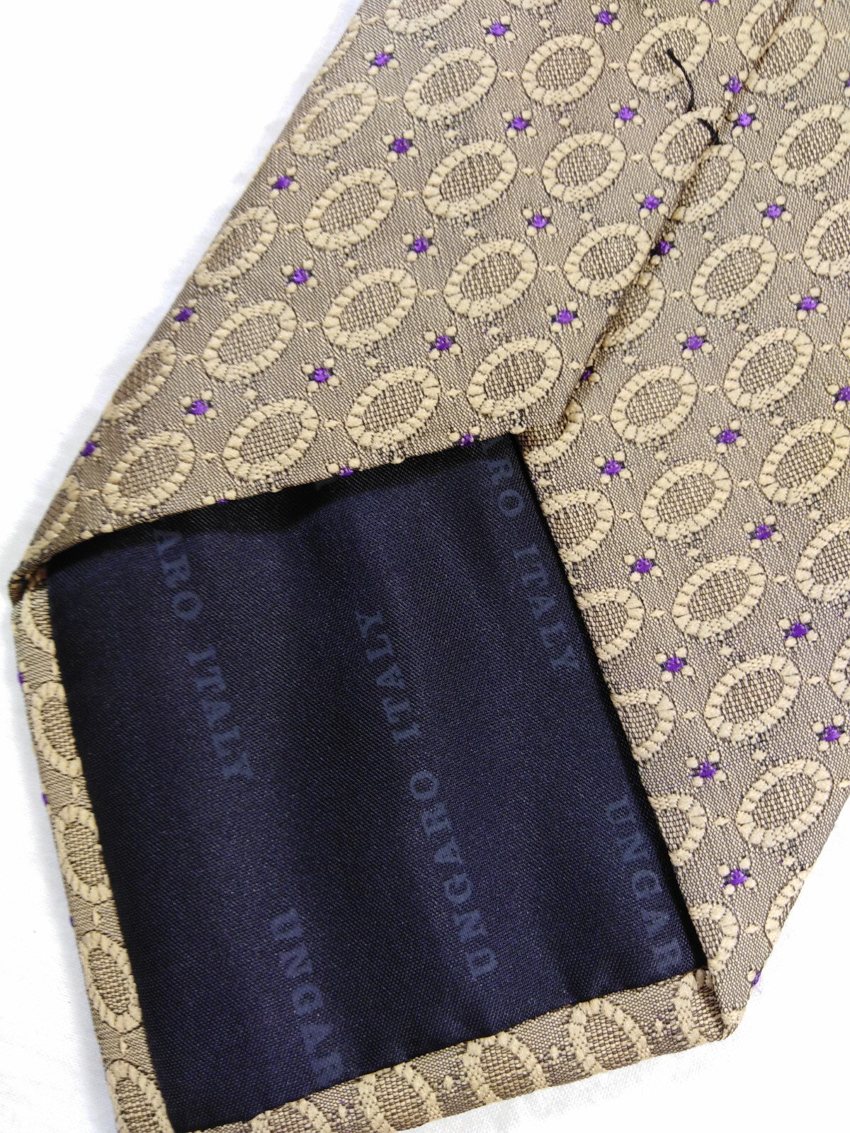 UNGARO 100%  SILK TIE SETA CRAVATTA NECKTIE MADE IN ITALY