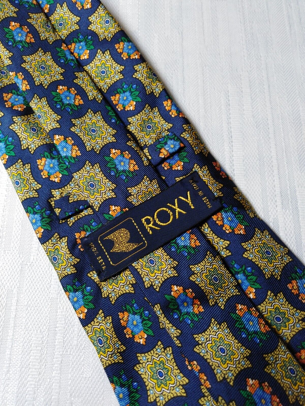 ROXY 100% SILK TIE SETA CRAVATTA NECKTIE MADE IN ITALY