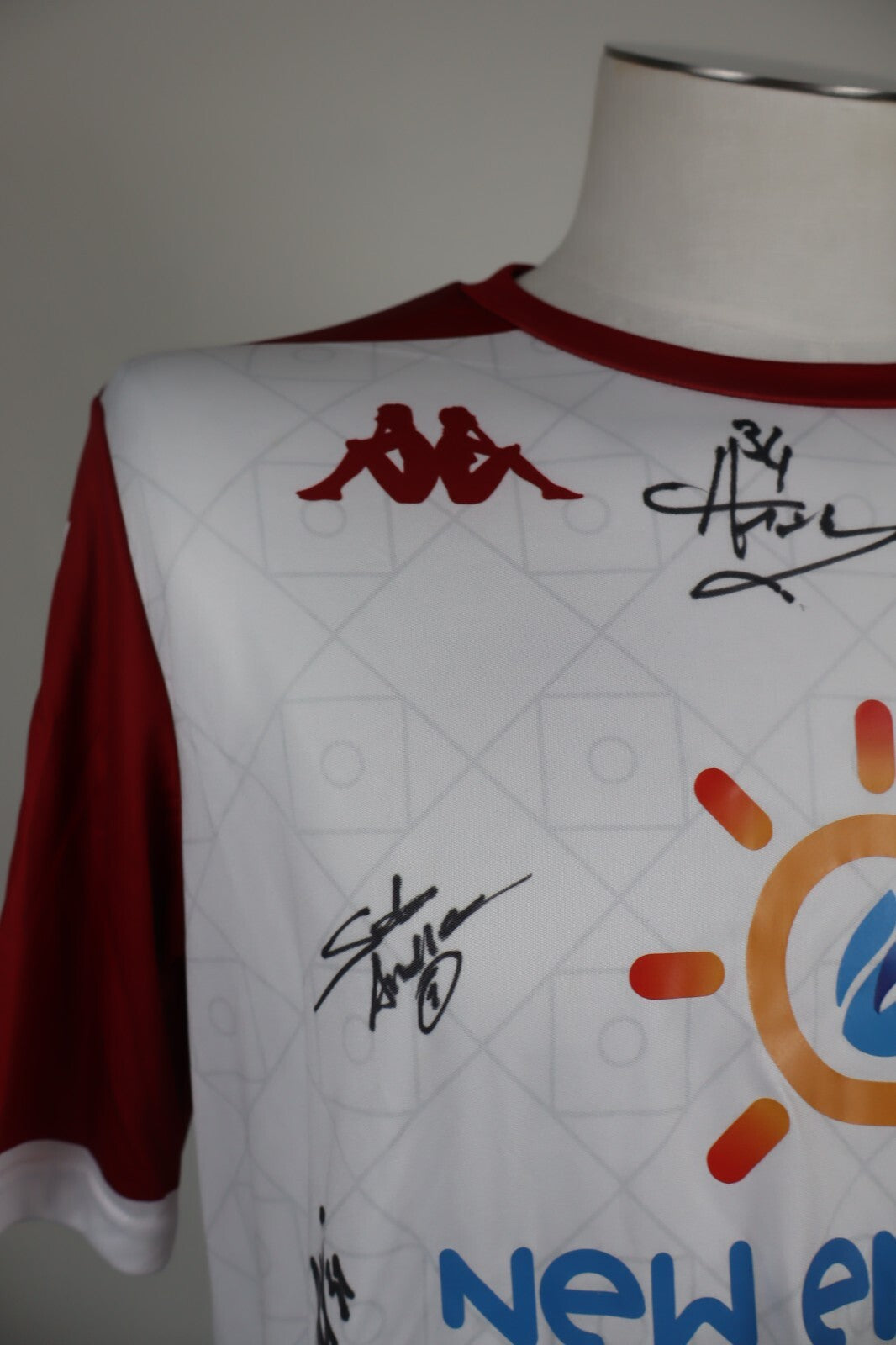 KAPPA SS AREZZO MAGLIA CALCIO UOMO Tg L SOCCER TRIKOT JERSEY SPORT AUTOGRAFATA