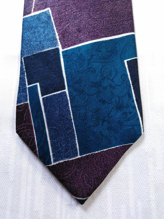 HUBERT MILANO 100% SETA SILK TIE CRAVATTA NECKTIE MADE ITALY VINTAGE CLASSIC