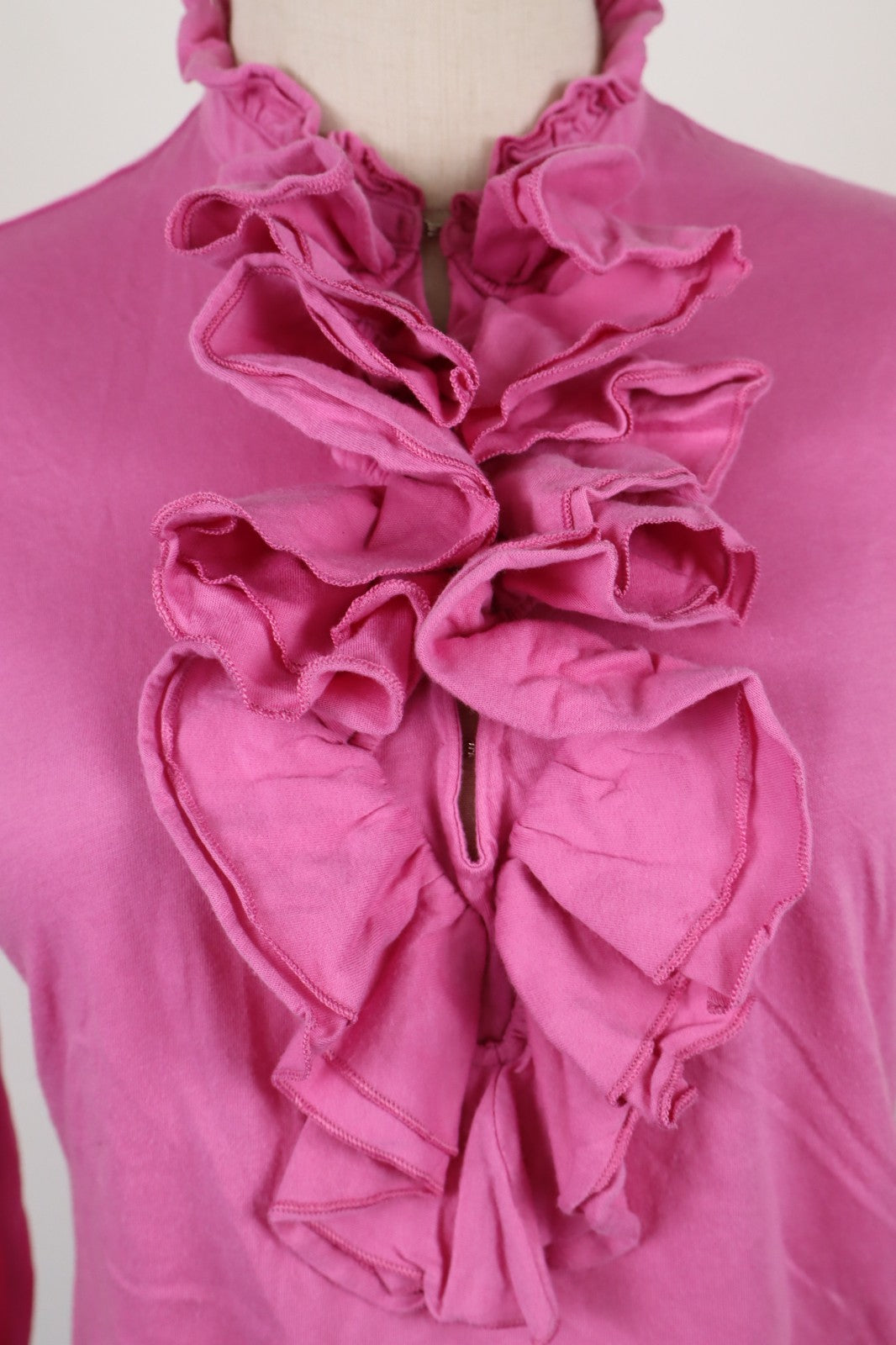 LAUREN RALPH LAUREN DONNA MAGLIA COTONE TG. M COTTON SHIRT CASUAL VINTAGE ROUCHE
