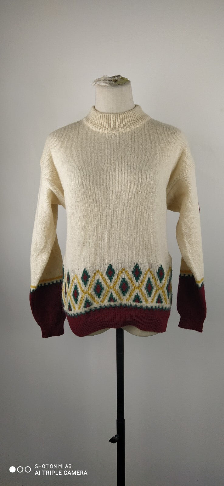 WRANGLER MAGLIONE LANA WOOL DONNA Tg. 2XL WOMAN CASUAL SWEATER VINTAGE