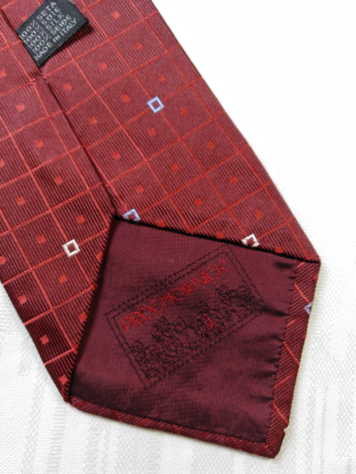 PROCHOWNICK 100% SILK TIE SETA CRAVATTA NECKTIE MADE IN ITALIA CLASSIC
