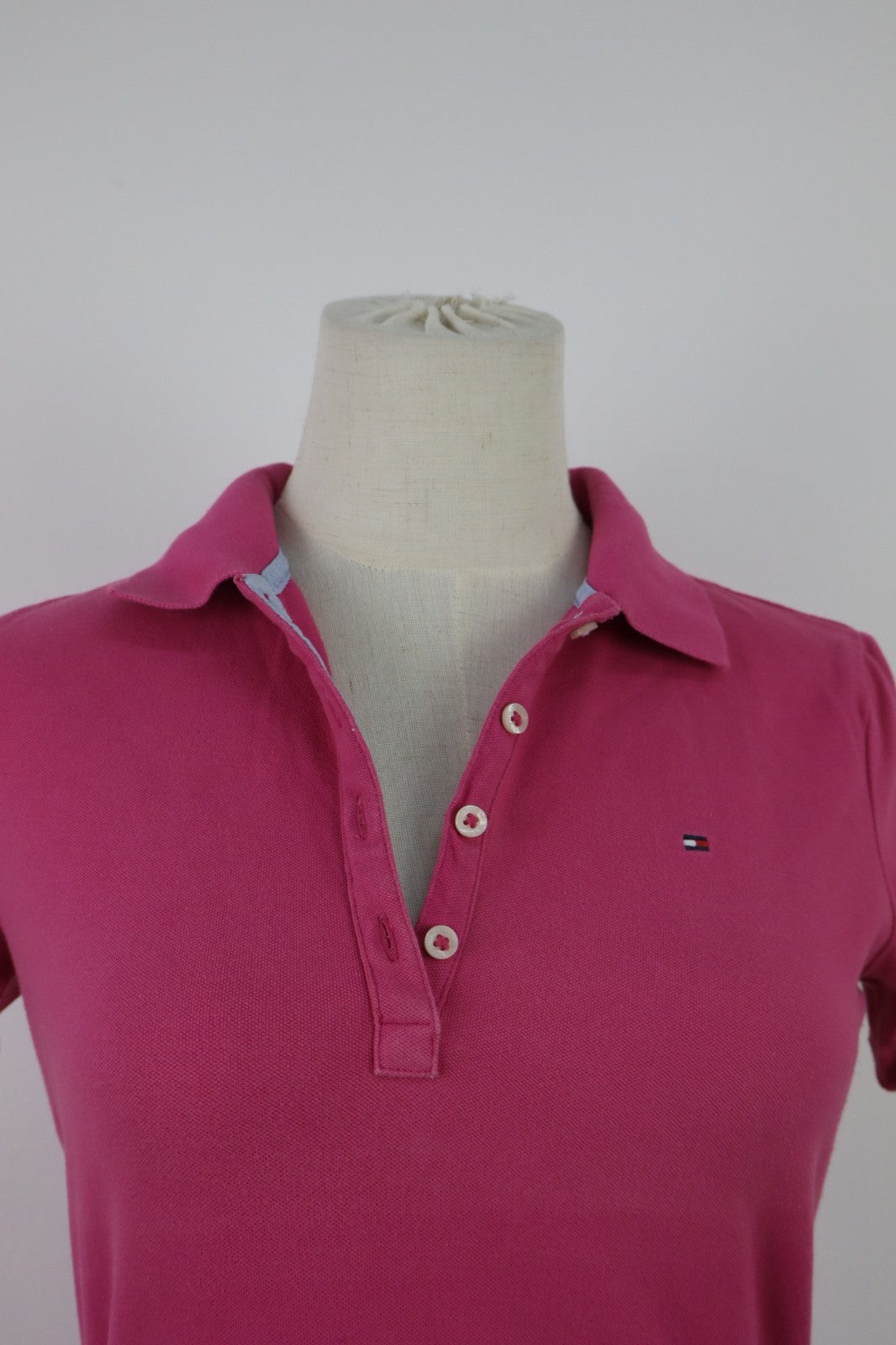 TOMMY HILFIGER POLO MAGLIA DONNA COTONE TG. XS WOMAN SHIRT CASUAL VINTAGE