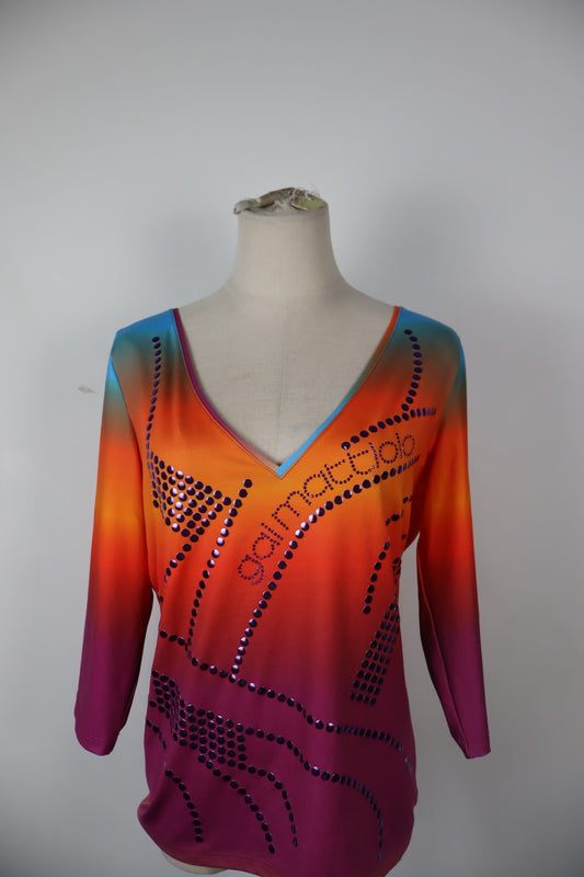 GAI MATTIOLO MAGLIA DONNA TG. 50 WOMAN CASUAL VINTAGE T-SHIRT  VISCOSA