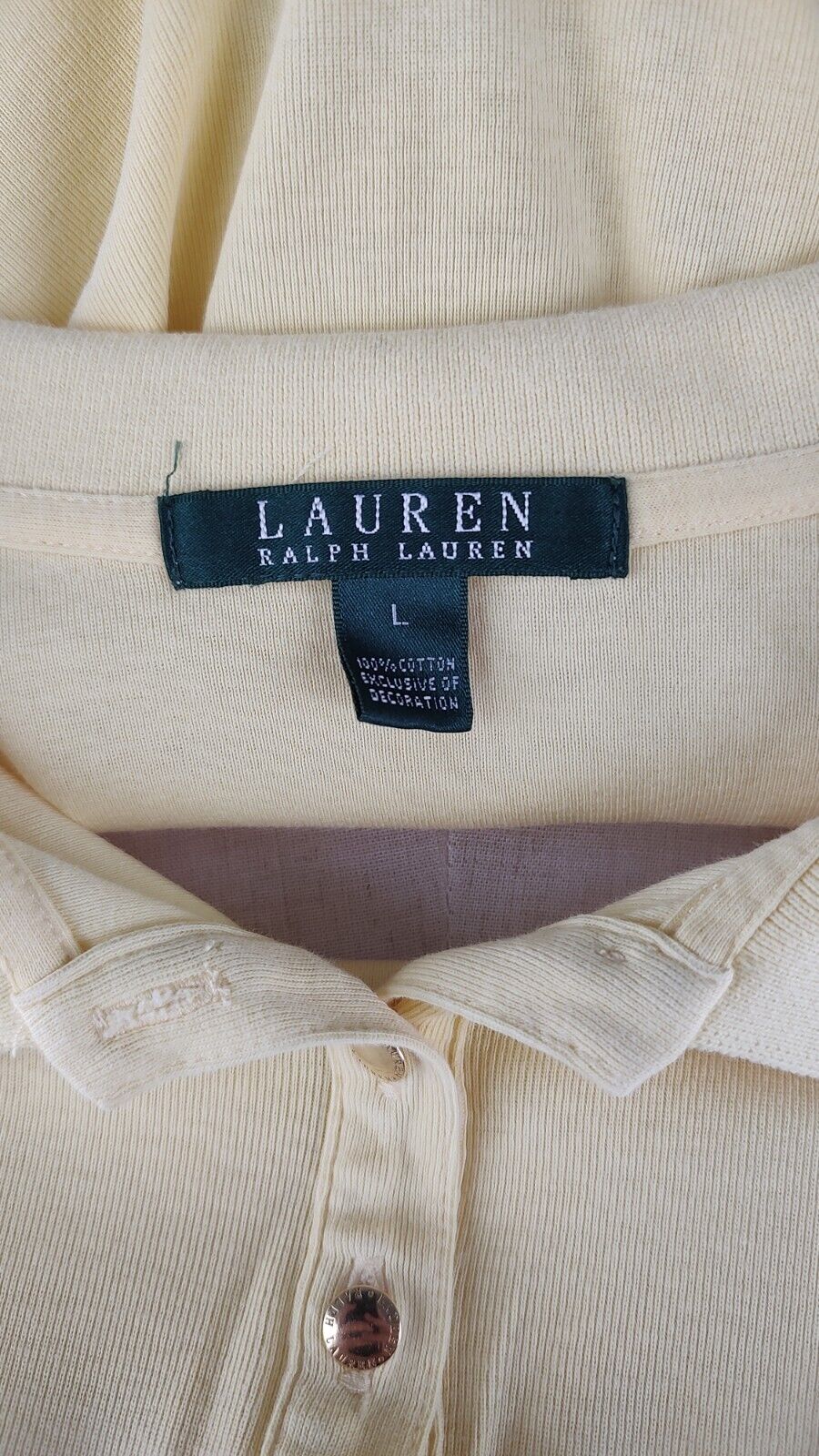 LAUREN RALPH LAUREN POLO MAGLIA DONNA COTONE TG. L WOMANSHIRT CASUAL VINTAGE