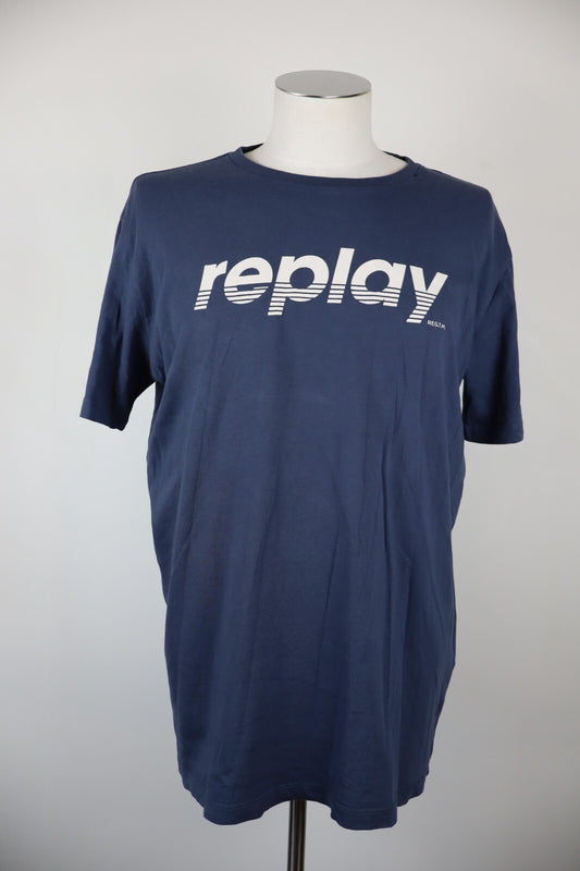 REPLAY MAGLIA UOMO TG 2XL MAN T-SHIRT CASUAL VINTAGE COTONE COTTON