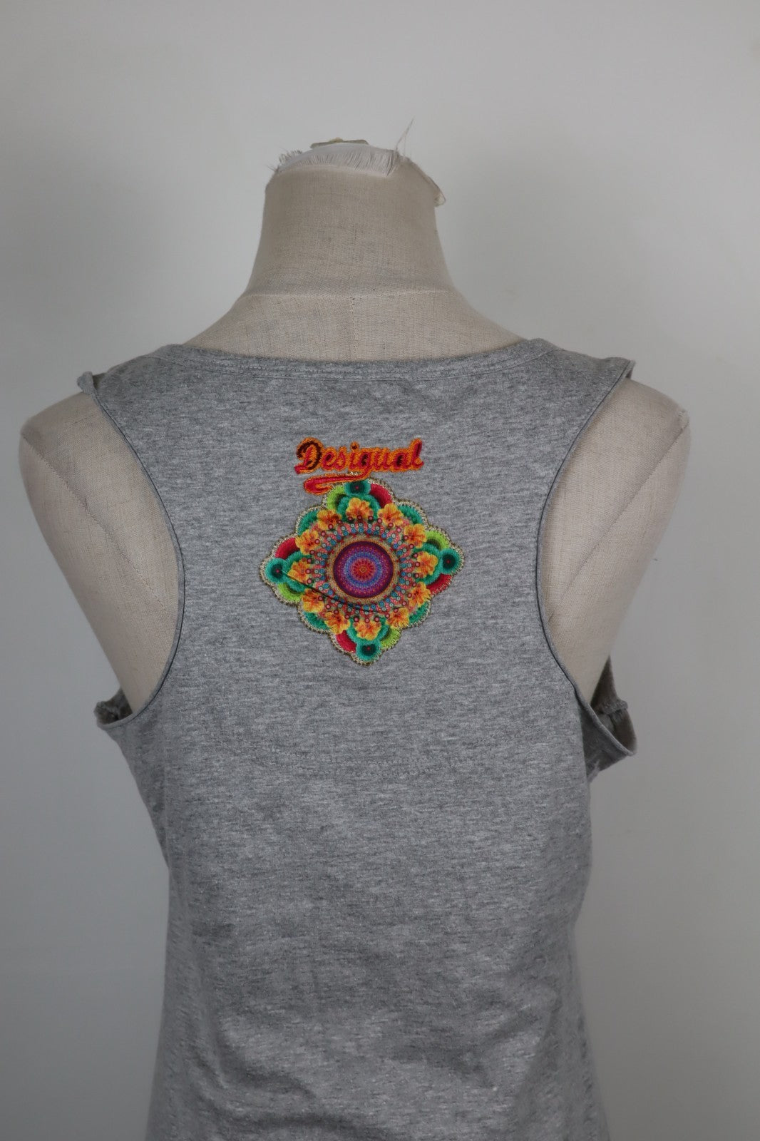 DESIGUAL VESTITO DONNA TG. L WOMAN CASUAL VINTAGE DRESS ABITO COTONE