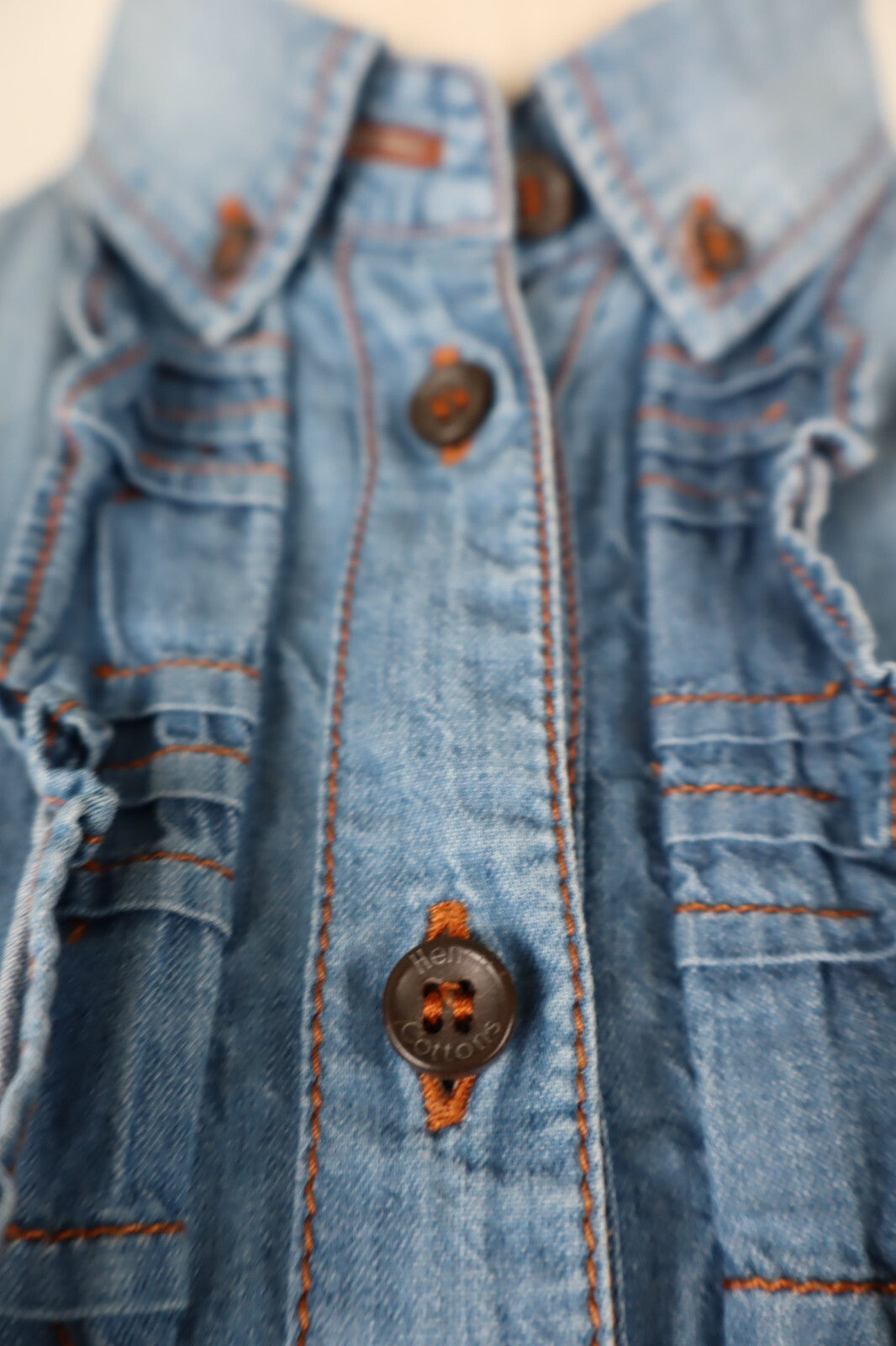 HENRY COTTON'S CAMICIA JEANS DONNA TG. 42 WOMAN SHIRT CASUAL VINTAGE DENIM