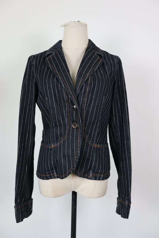 GAS JEANS GIUBBINO DONNA TG 42 MAN GIACCA VINTAGE CLASSIC DENIM GESSATO