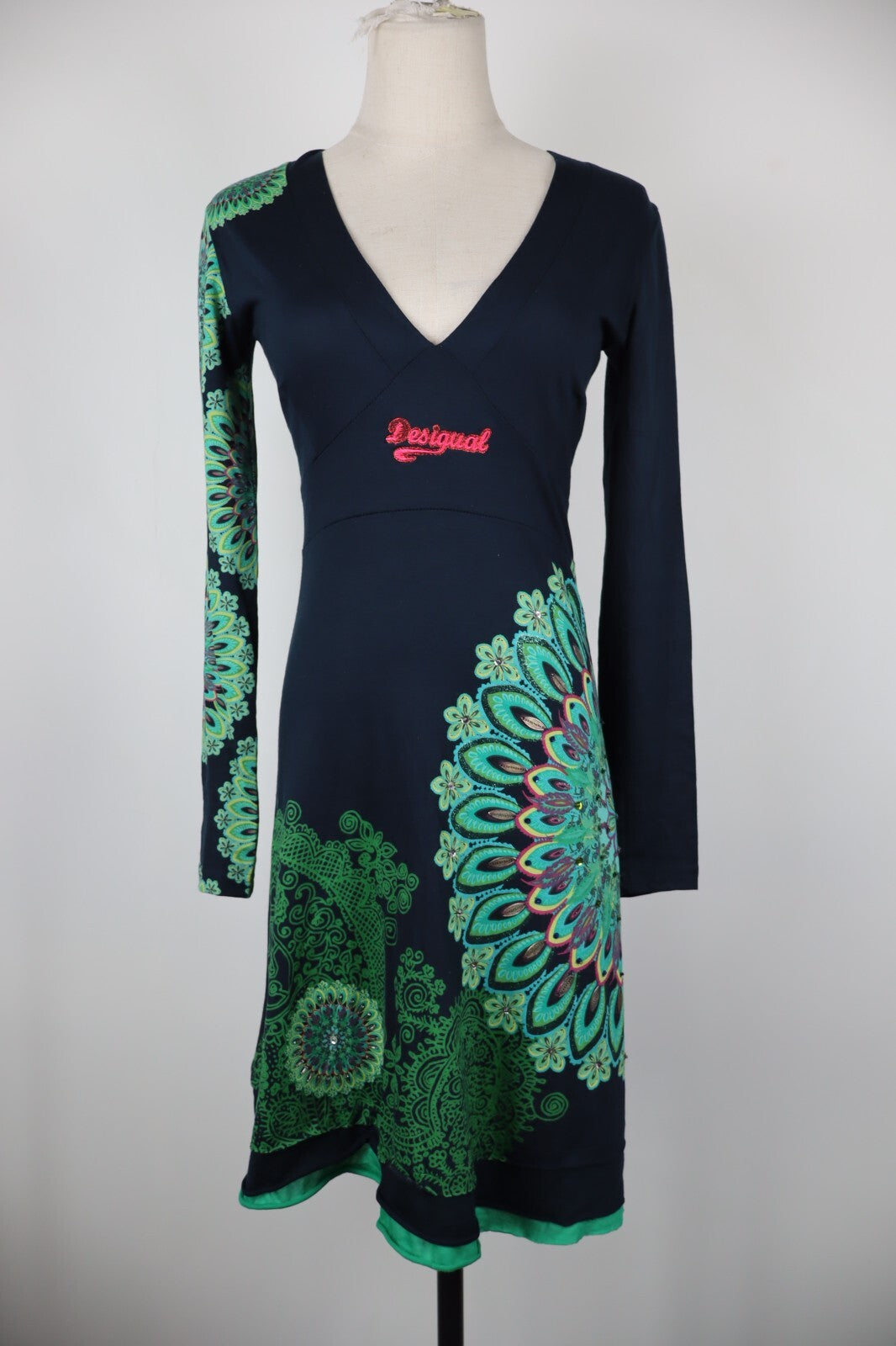 DESIGUAL VESTITO ABITO DONNA TG. XS WOMAN CASUAL VINTAGE DRESS