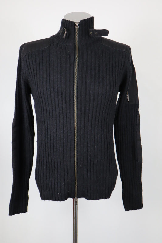 CALVIN KLEIN CK MAGLIONE CON ZIP VINTAGE UOMO Tg. L MAN SWEATER CASUAL LANA