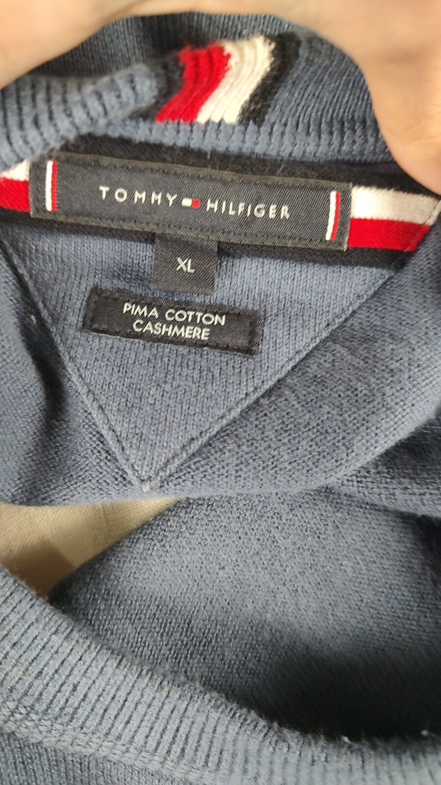 TOMMY HILFIGER MAGLIONE UOMO Tg. XL MAN SWEATER CASUAL VINTAGE CASHMERE