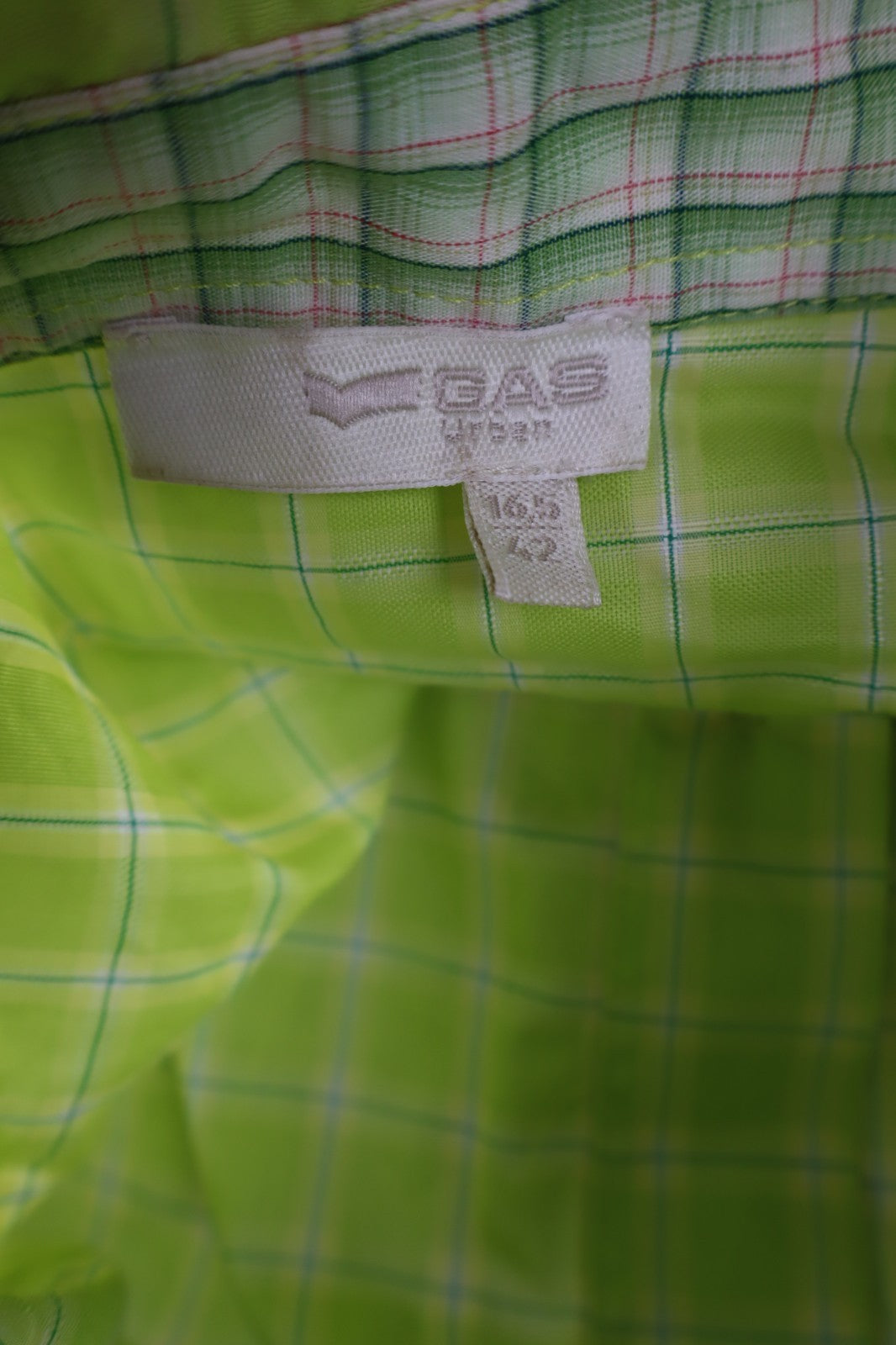 GAS CAMICIA UOMO TG. 42 MAN CASUAL VINTAGE SHIRT COTONE LOGO