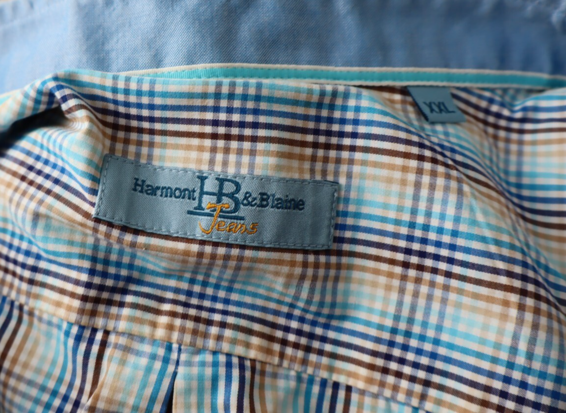 HARMONT & BLAINE JEANS CAMICIA UOMO L MAN CASUAL VINTAGE SHIRT COTONE COTTON