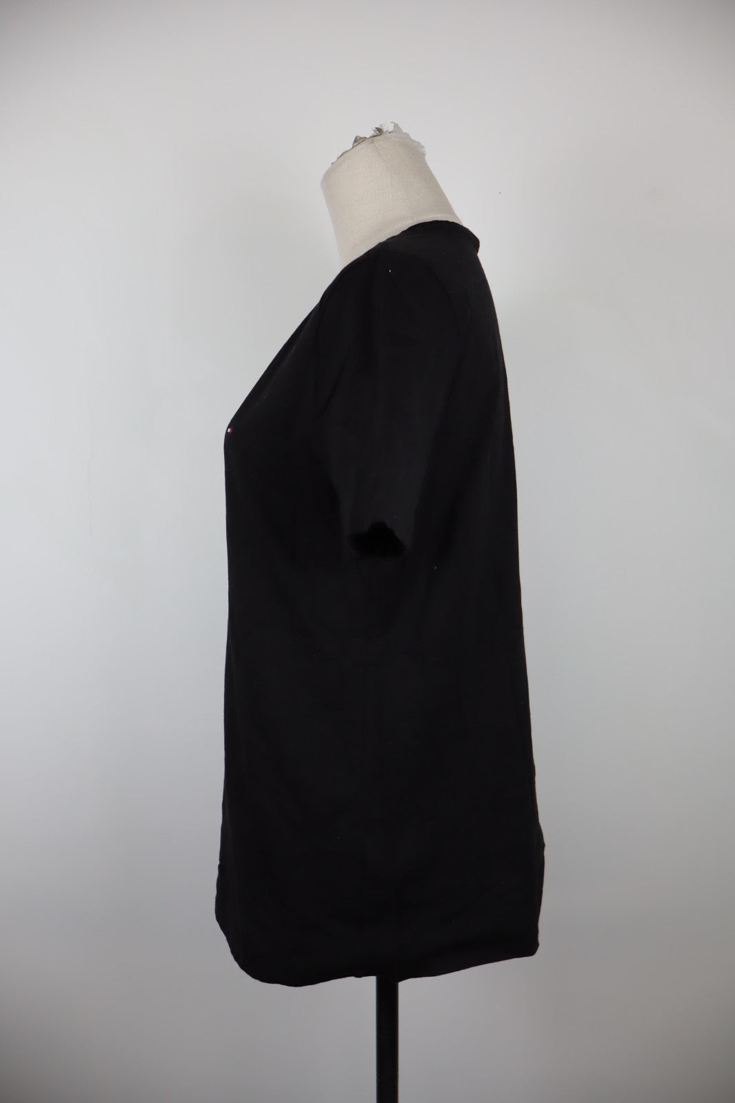 TOMMY HILFIGER MAGLIA COTONE DONNA TG. M WOMAN CASUAL VINTAGE T-SHIRT NERO