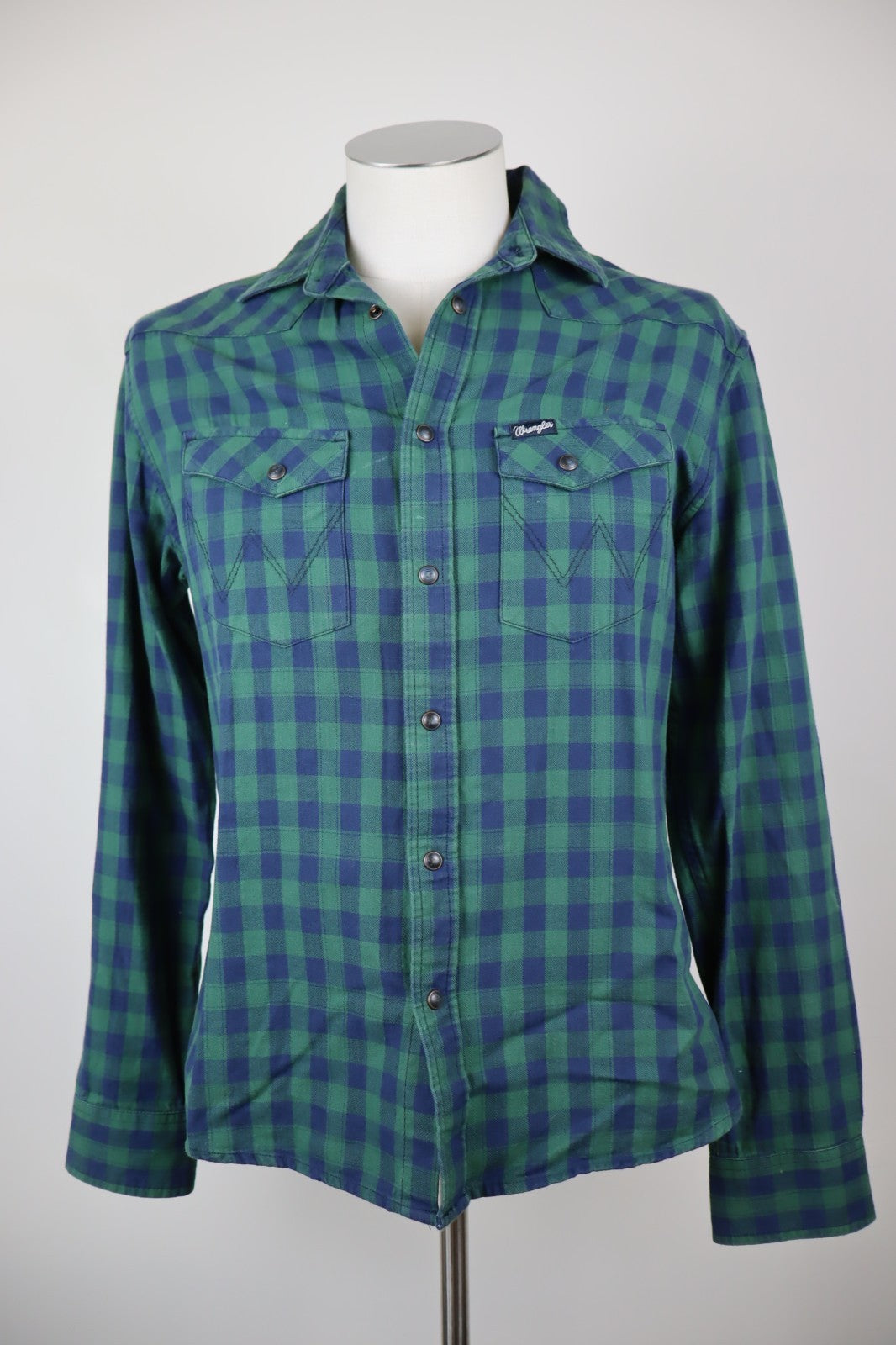 WRANGLER CAMICIA UOMO TG. S MAN CASUAL VINTAGE SHIRT COTONE MANICA LUNGA LOGO