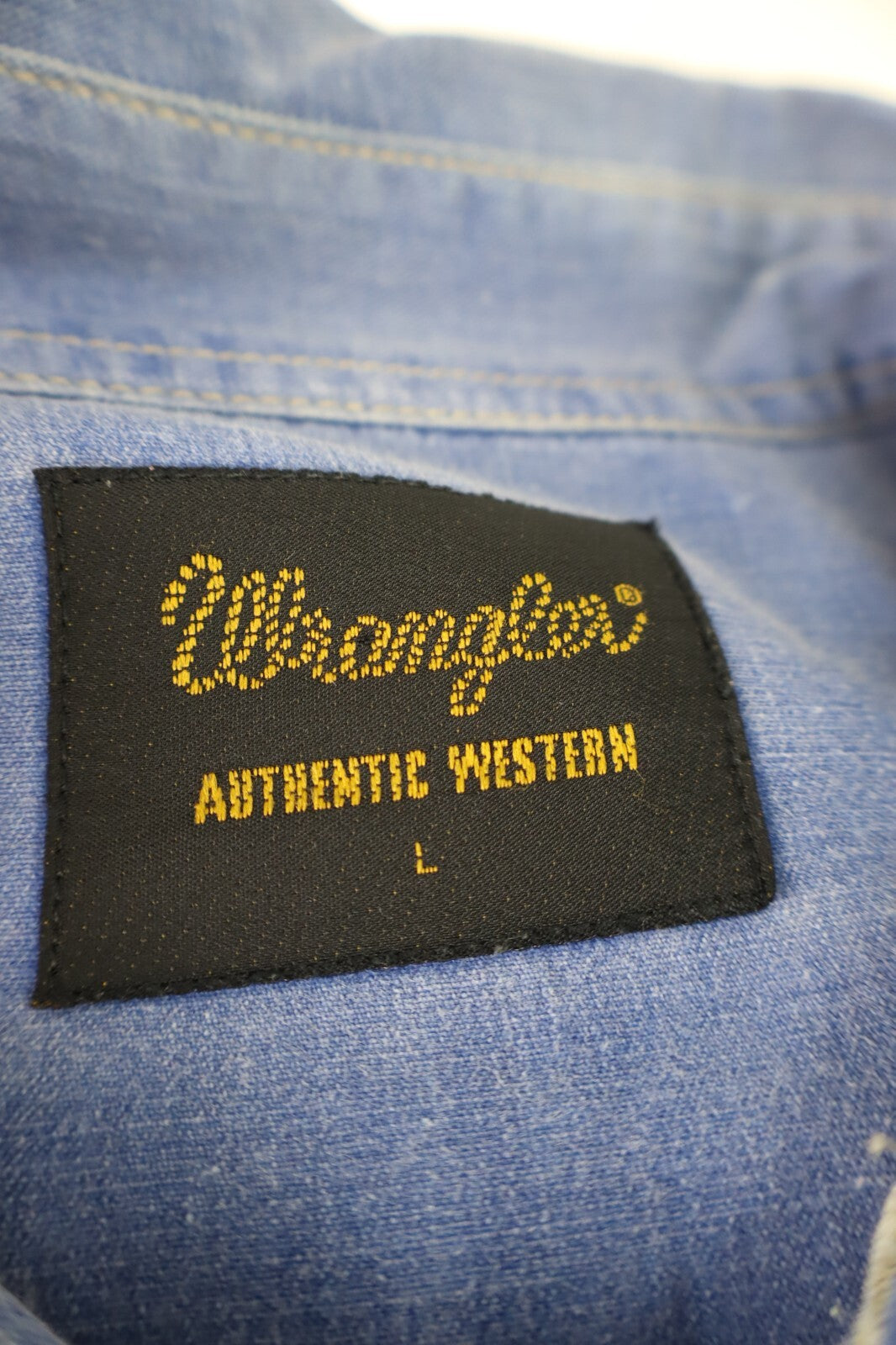 WRANGLER CAMICIA UOMO COTONE DENIM TG. L MAN CASUAL VINTAGE SHIRT ITALY