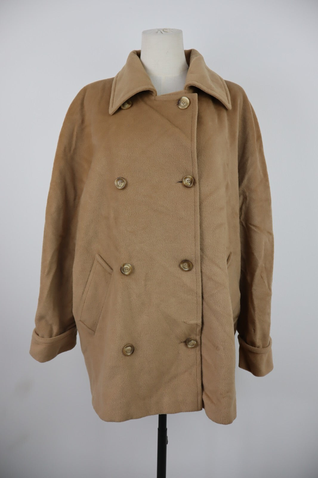 MAX MARA CAPPOTTO LANA GIACCA DONNA TG 42 WOMAN COAT VINTAGE CASUAL DOPPIOPETTO