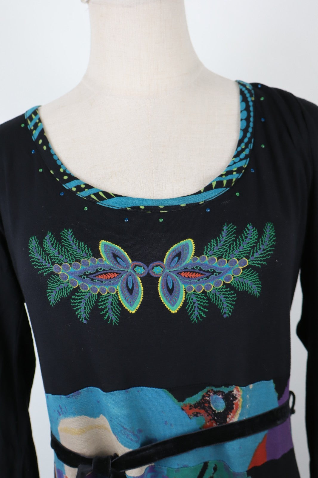 DESIGUAL  VESTITO ABITO DONNA TG.  XL SHORT WOMAN CASUAL VINTAGE DRESS