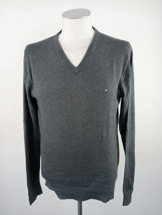 TOMMY HILFIGER MAGLIONE COTONE CASHMERE VINTAGE UOMO Tg S MAN SWEATER MADE ITALY