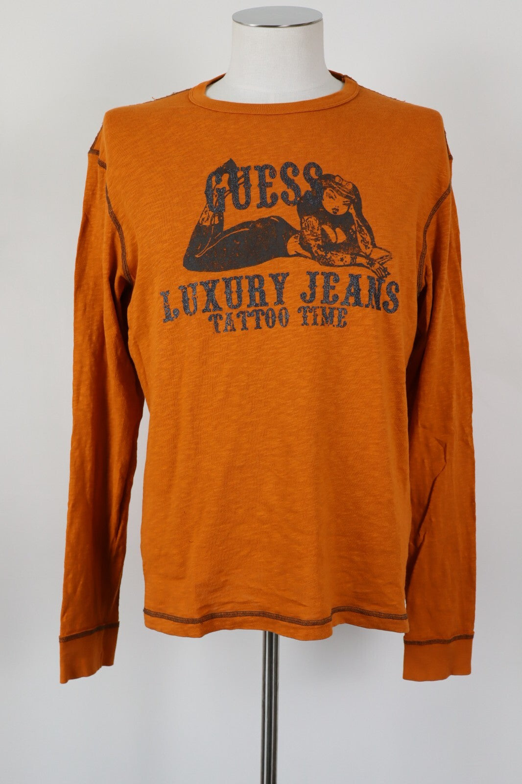 GUESS MAGLIA UOMO TG L MAN T-SHIRT CASUAL VINTAGE COTONE COTTON
