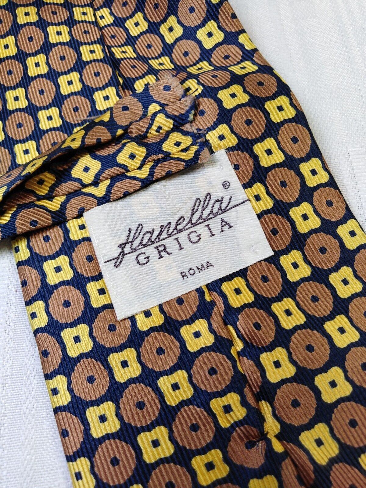 FLANELLA GRIGIA PERUGIA UOMO 100%  SILK TIE SETA CRAVATTA NECKTIE MADE IN ITALY