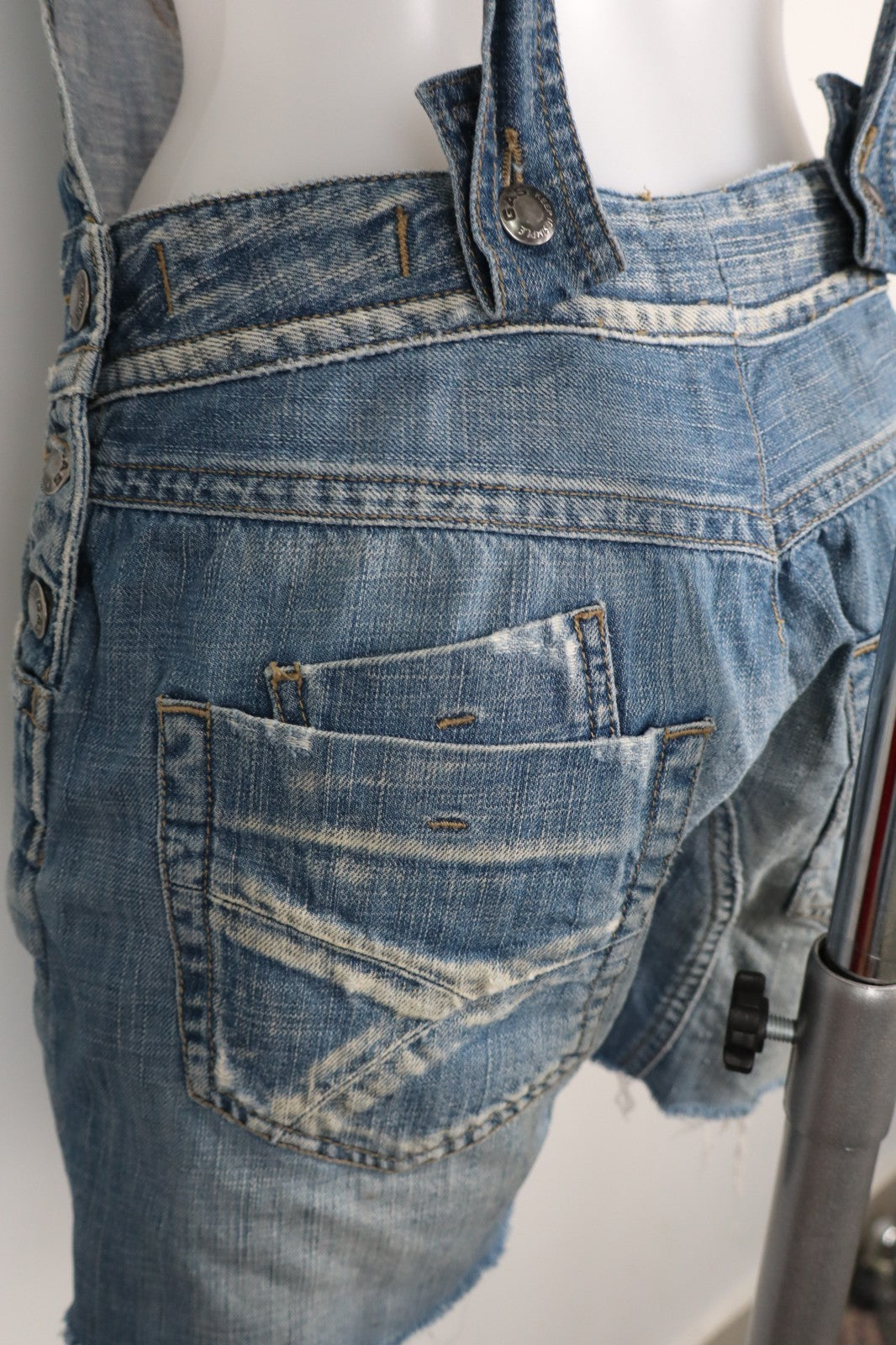 GAS JEANS COMPLETO DONNA PANTALONE TG 27 SALOPETTE ONE PIECE VINTAGE DENIM