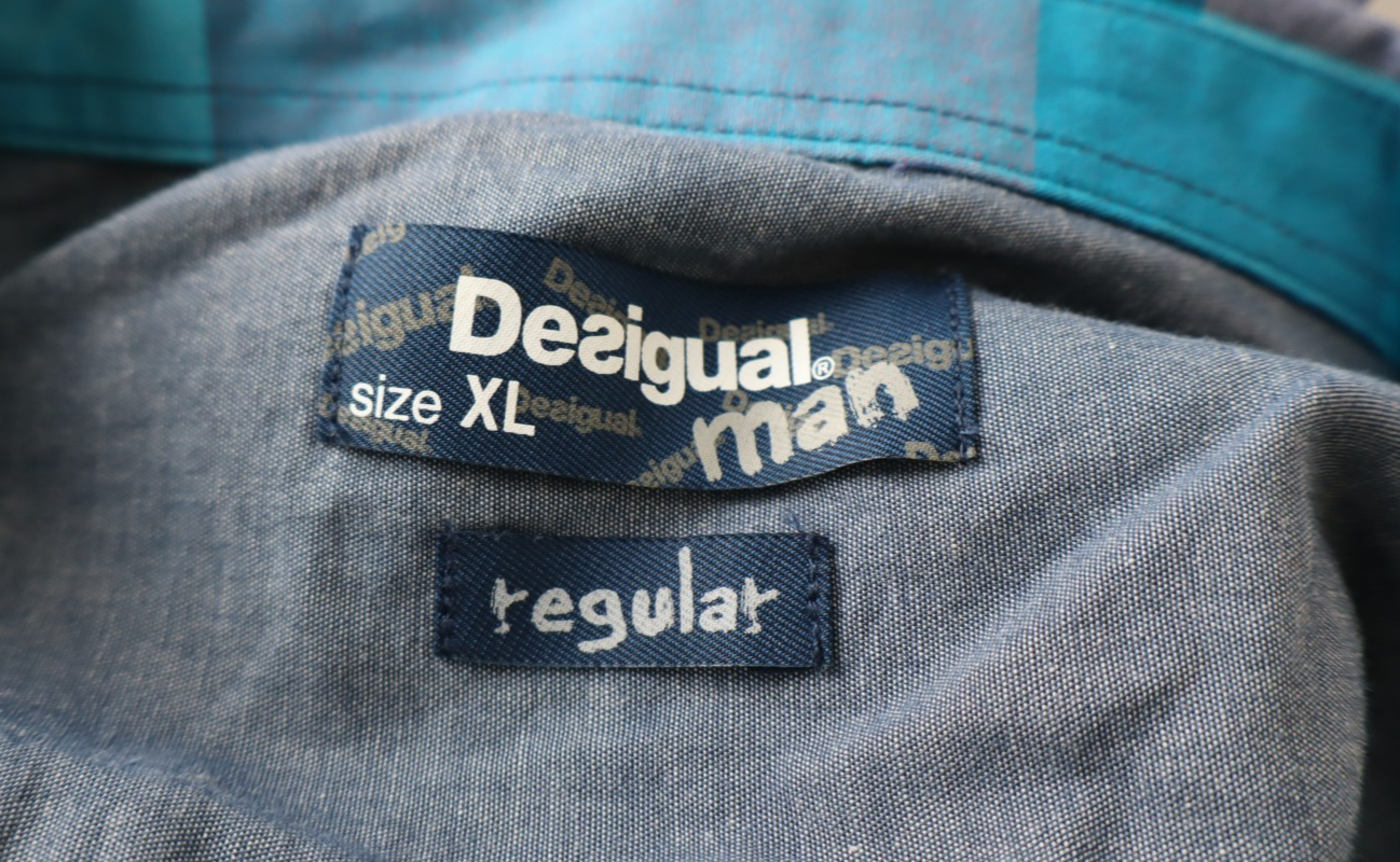DESIGUAL CAMICIA UOMO TG. XL  MAN CASUAL VINTAGE SHIRT MAN COTONE COTTON LOGO