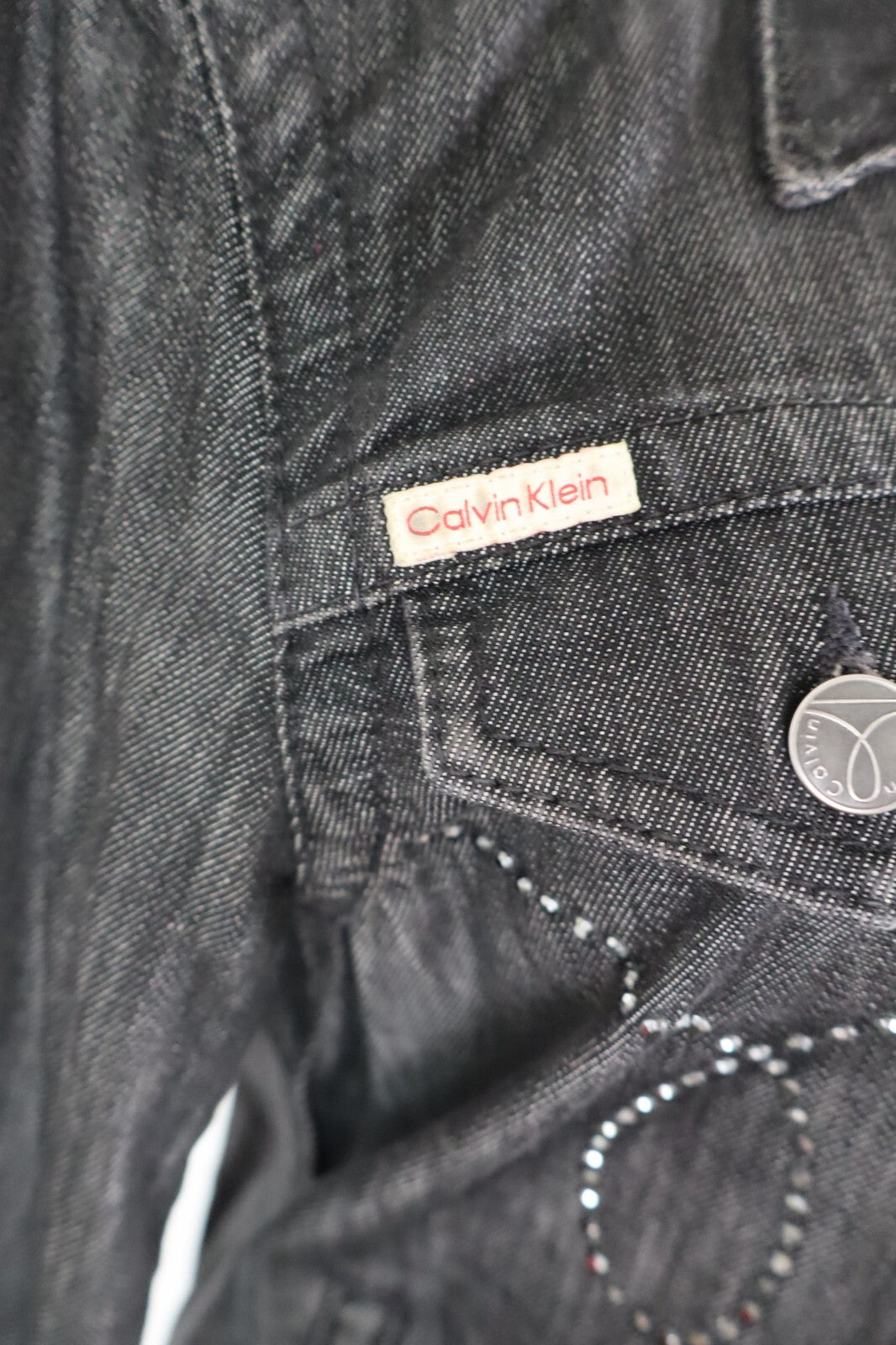 CALVIN KLEIN GIUBBINO JEANS DENIM DONNA Tg L WOMEN CASUAL VINTAGE JACKET