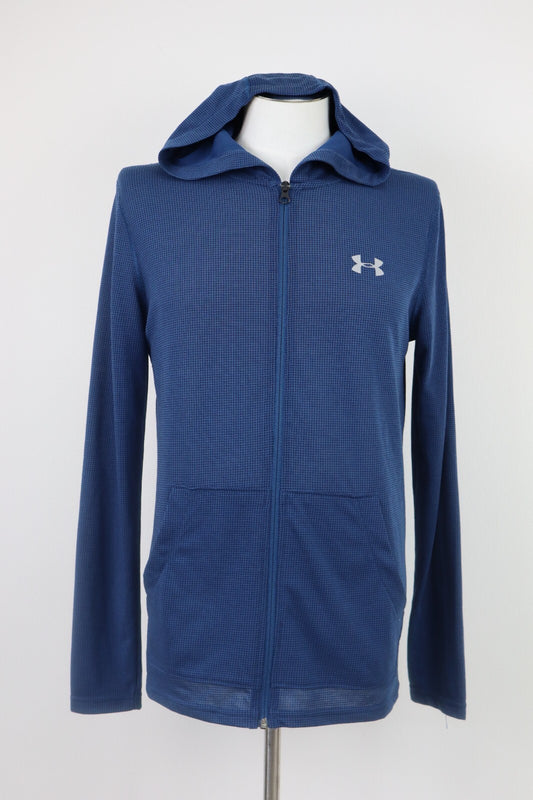 UNDER ARMOR HEATGEAR FELPA ZIP E CAPPUCCIO UOMO M MAN SPORT  SWEATSHIRT CASUAL