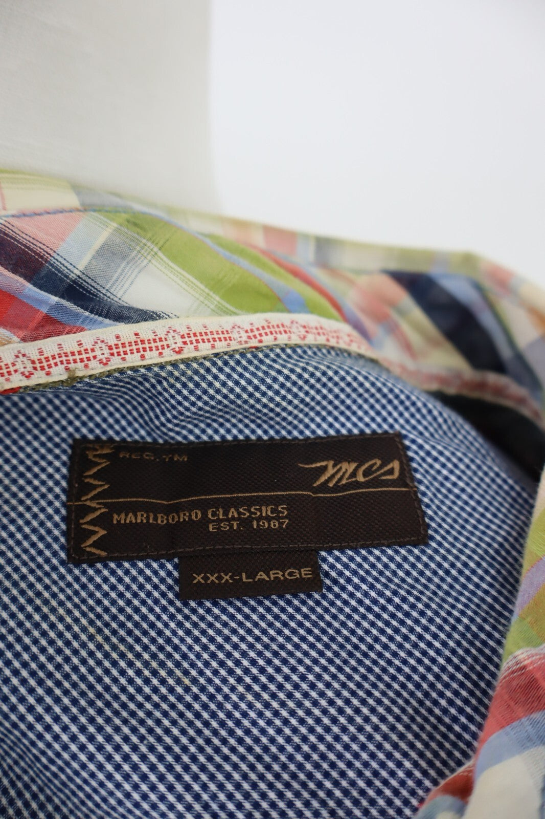 MARLBORO CLASSIC CAMICIA UOMO COTONE TG. 3XL MAN CASUAL VINTAGE SHIRT COTTON