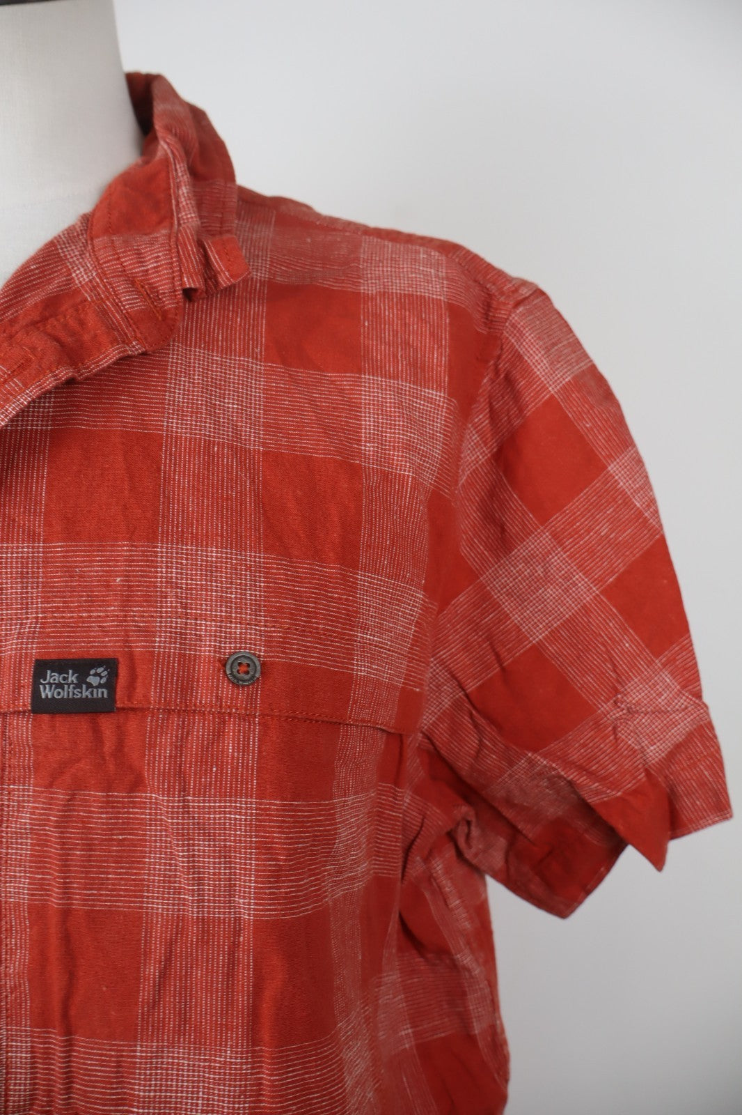 JACK WOLFSKIN CAMICIA UOMO TG. 58 MAN CASUAL VINTAGE  SHIRT CANAPA COTONE LOGO