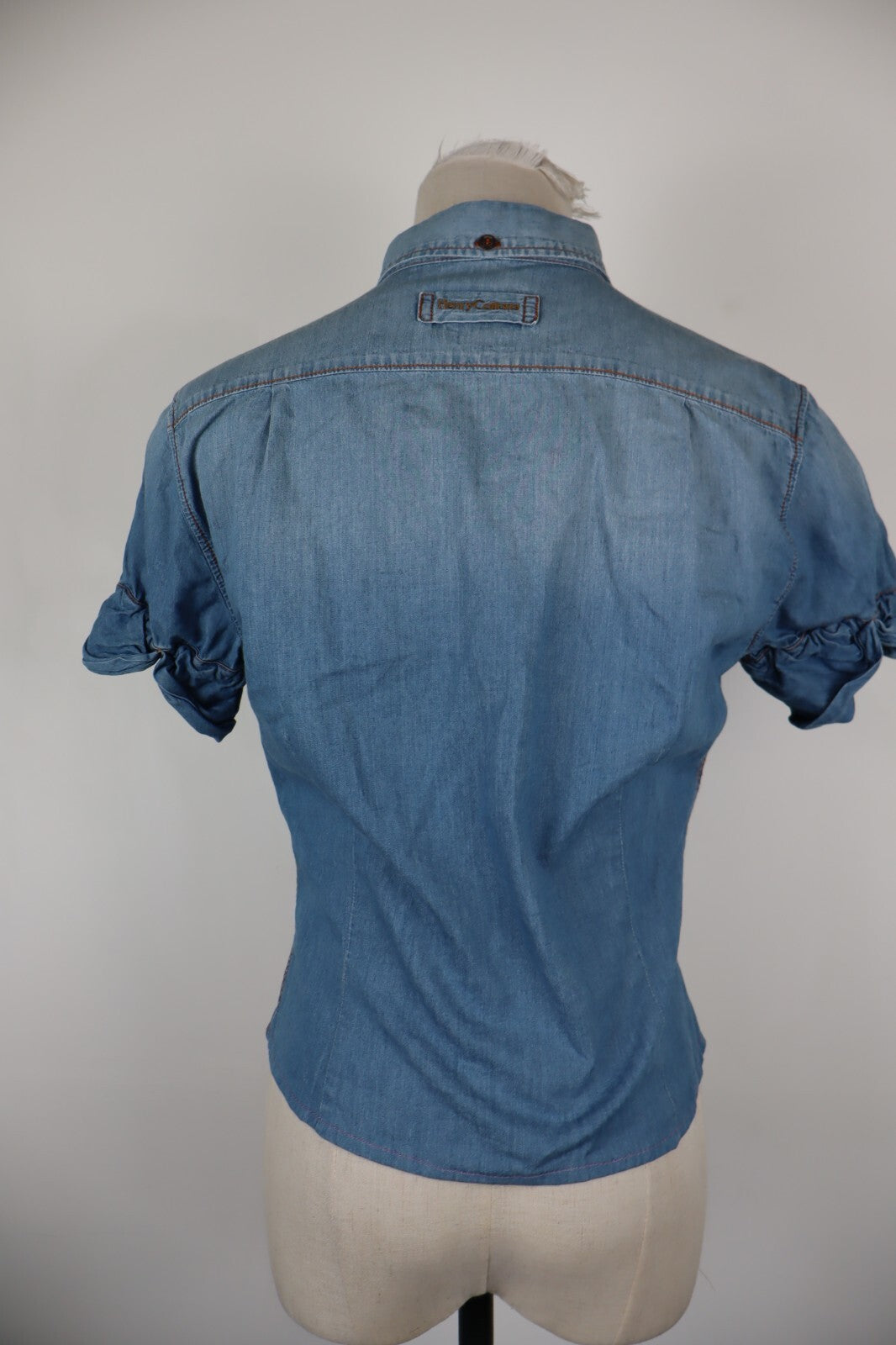 HENRY COTTON'S CAMICIA JEANS DONNA TG. 42 WOMAN SHIRT CASUAL VINTAGE DENIM