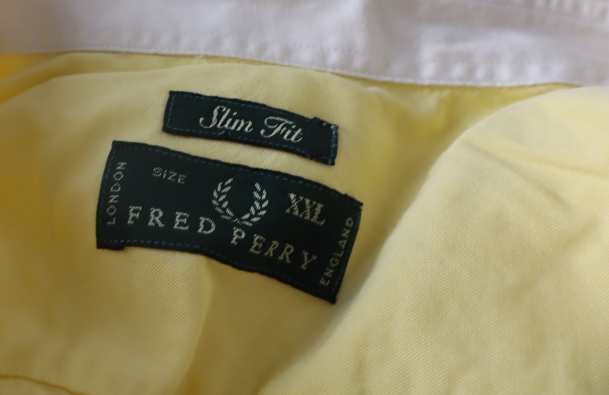 FRED PERRY CAMICIA UOMO TG 2XL SLIM MAN CASUAL VINTAGE SHIRT COTONE COTTON LOGO