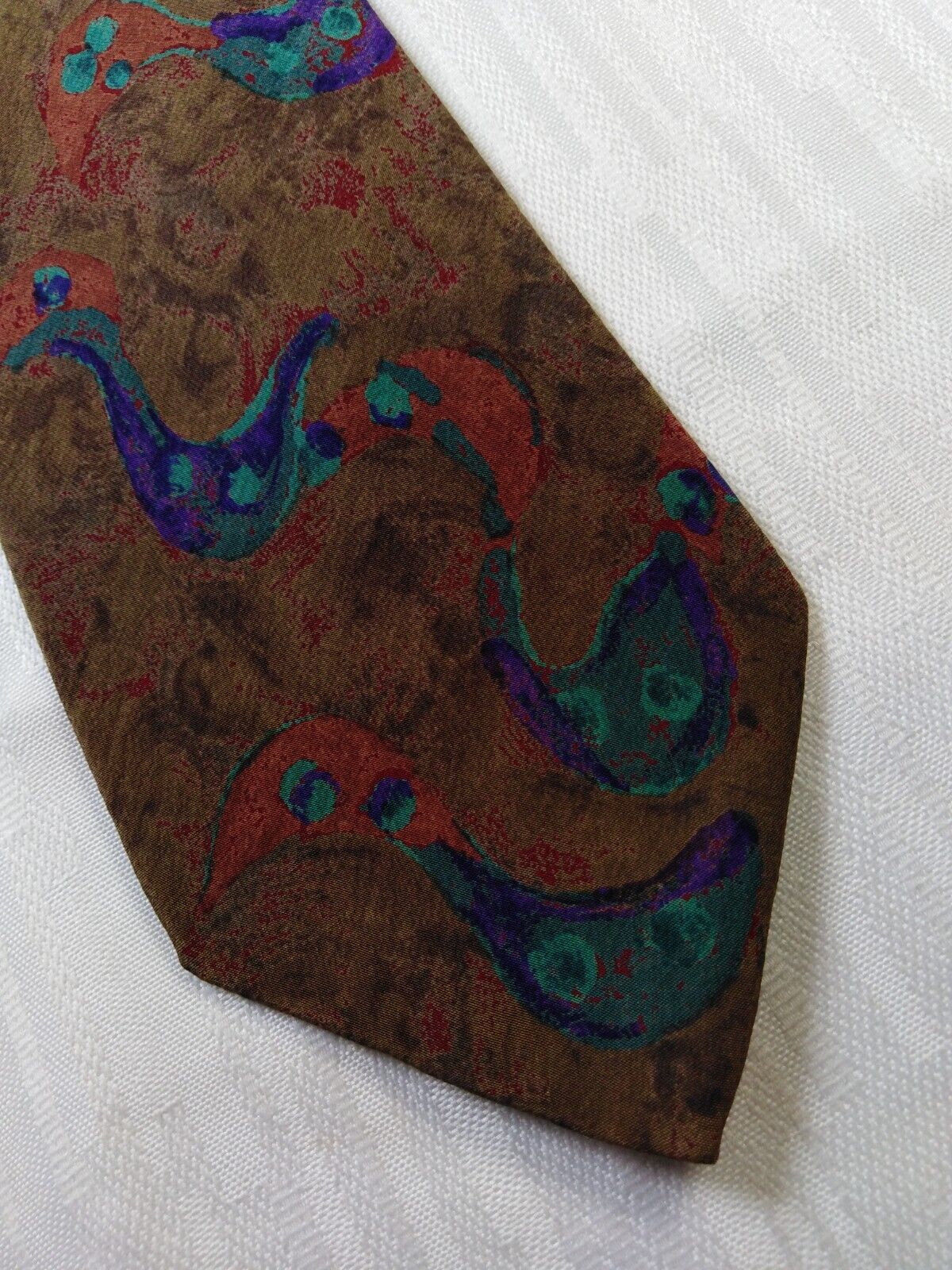 UNGARO PARIS 100% SETA SILK TIE CRAVATTA NECKTIE ITALY VINTAGE CLASSIC