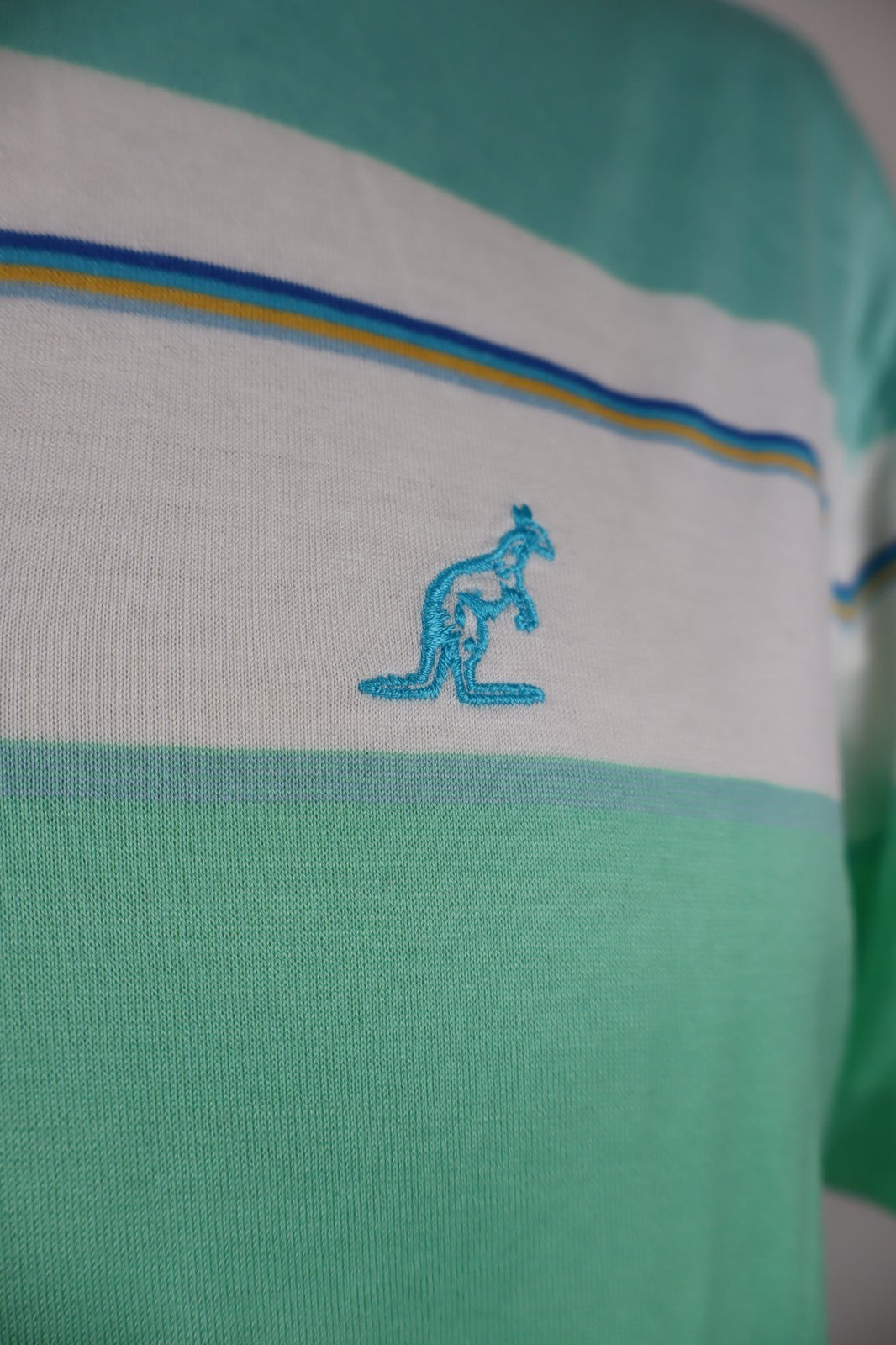 AUSTRALIAN POLO UOMO MAN COTONE TG. 50 T-SHIRT CASUAL VINTAGE COTONE LOGO RIGHE