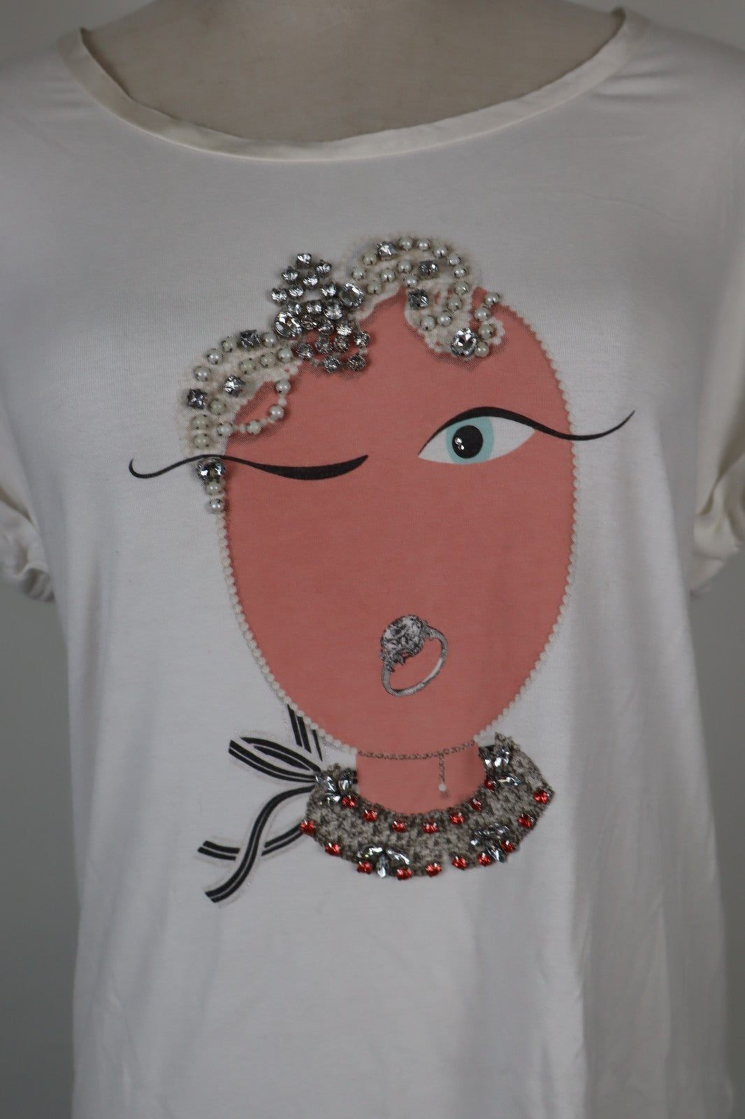 LIU JO MAGLIA TOP DONNA TG. 38 WOMAN CASUAL VINTAGE T-SHIRT TOP VISCOSA