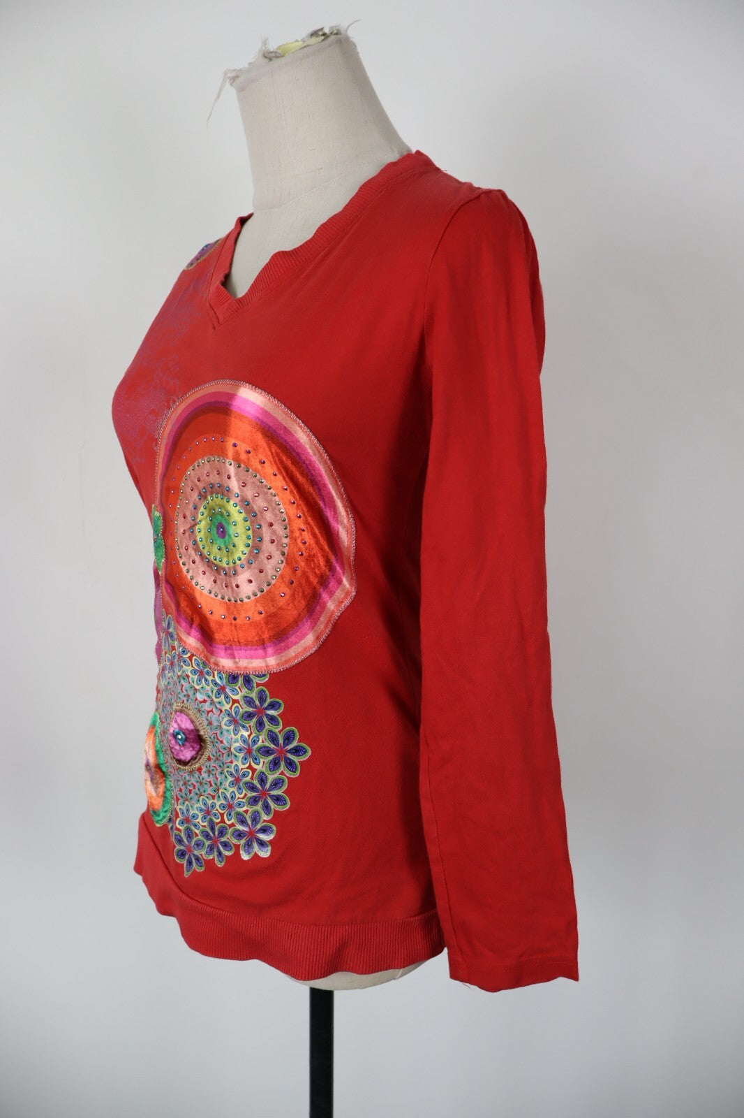 DESIGUAL MAGLIA DONNA TG. S WOMAN CASUAL VINTAGE T-SHIRT TOP
