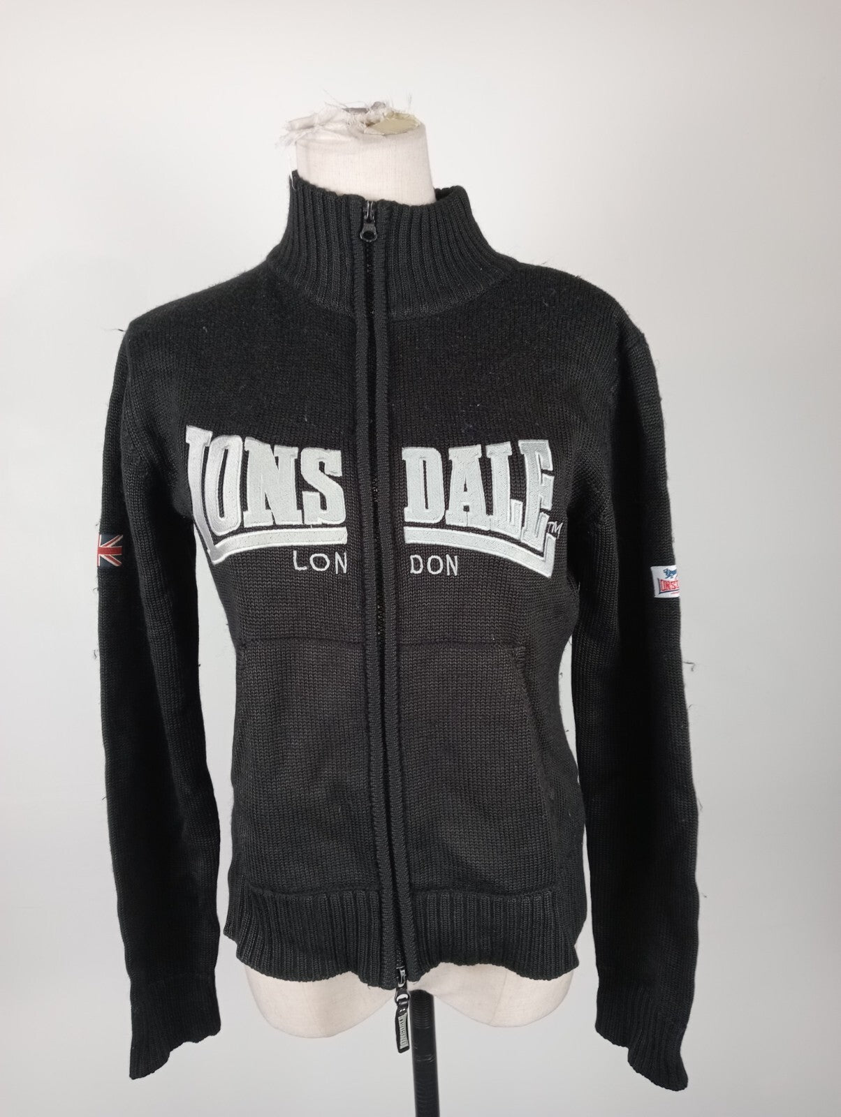 LONSDALE MAGLIONE CON ZIP DONNA Tg. L WOMAN CASUAL SWEATER WOOL LANA VINTAGE