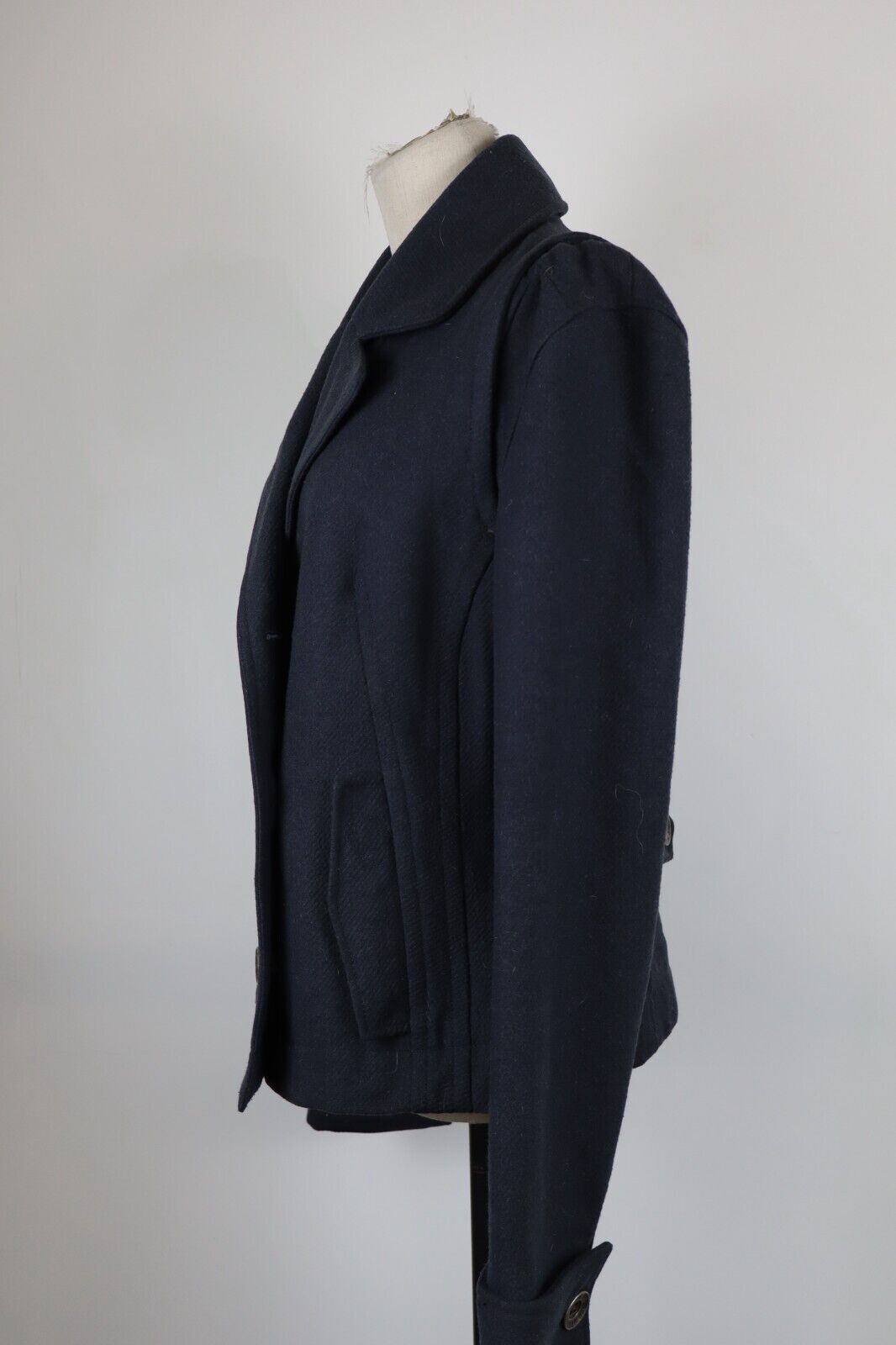 TOMMY HILFIGER CAPPOTTO COAT DONNA Tg L WOMAN VINTAGE CASUAL JACKET LANA WOOL