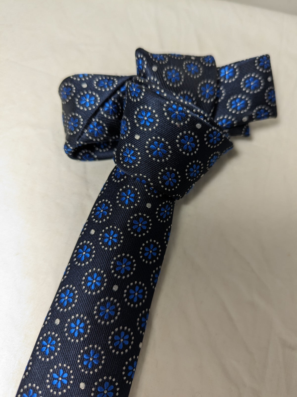 ZARLINI  100%  SILK TIE SETA CRAVATTA SELF TIPPED NECKTIE MADE IN ITALY