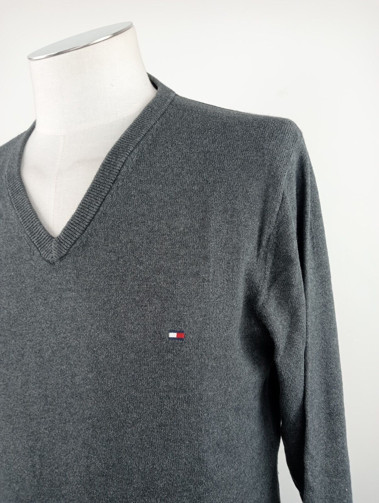 TOMMY HILFIGER MAGLIONE COTONE CASHMERE VINTAGE UOMO Tg S MAN SWEATER MADE ITALY