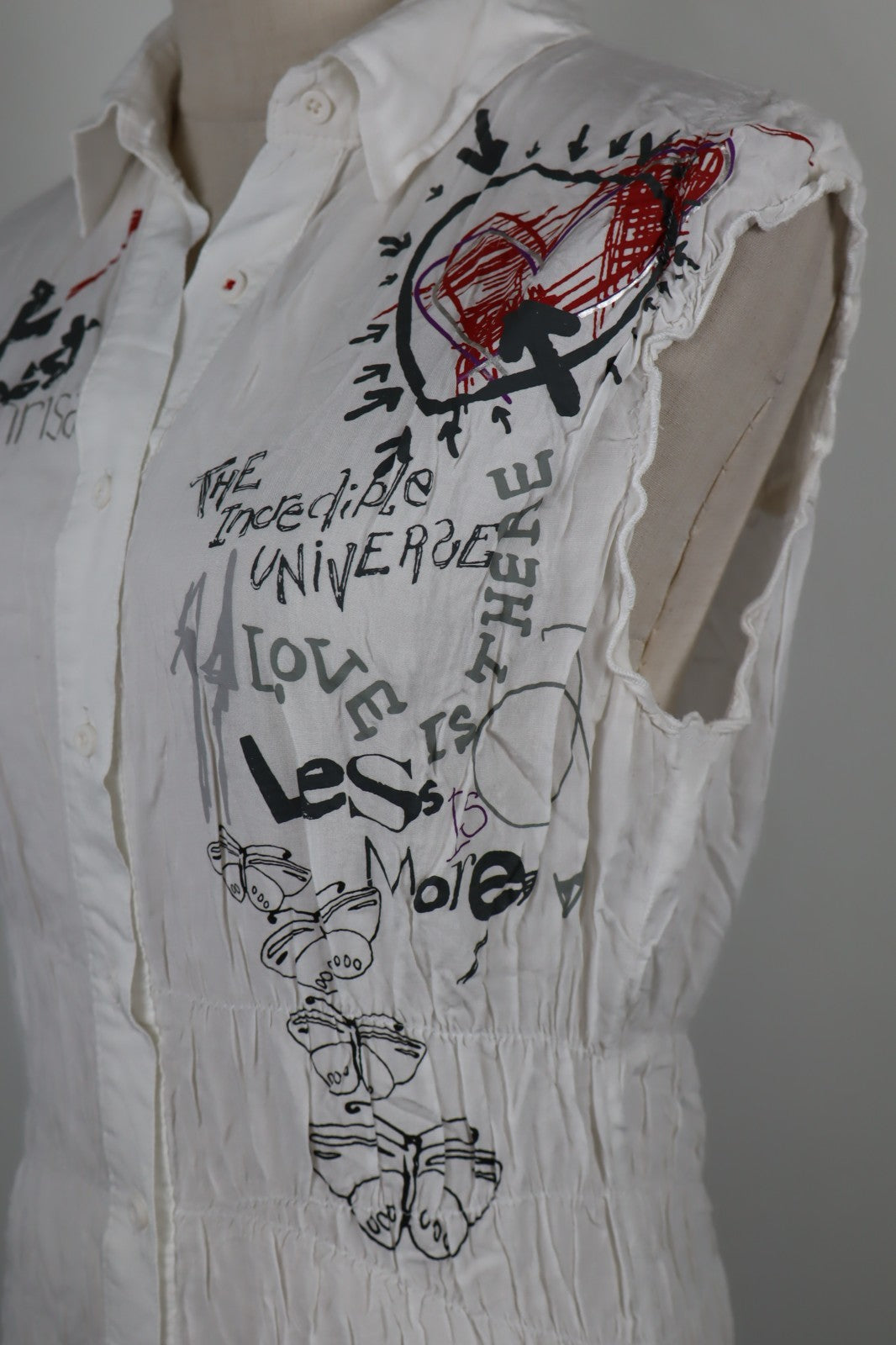 DESIGUAL CAMICIA  DONNA TG. XL WOMAN SHIRT CASUAL VINTAGE ELASTICI