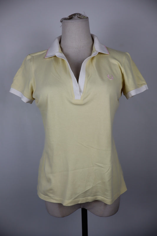 FRED PERRY  POLO MAGLIA DONNA COTONE TG L WOMAN SHIRT CASUAL VINTAGE COTONE LOGO