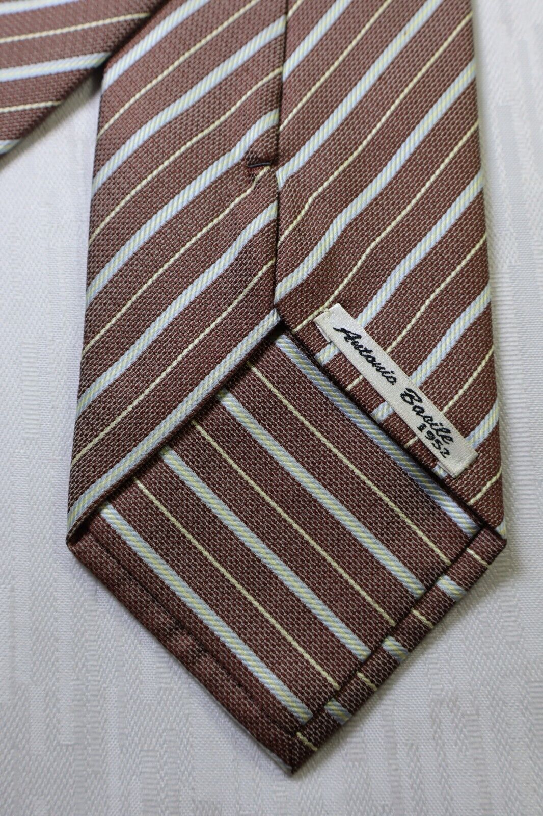 ANTONIO BASILE SILK TIE SETA CRAVATTA NECKTIE MADE IN ITALY SELF TIPPED