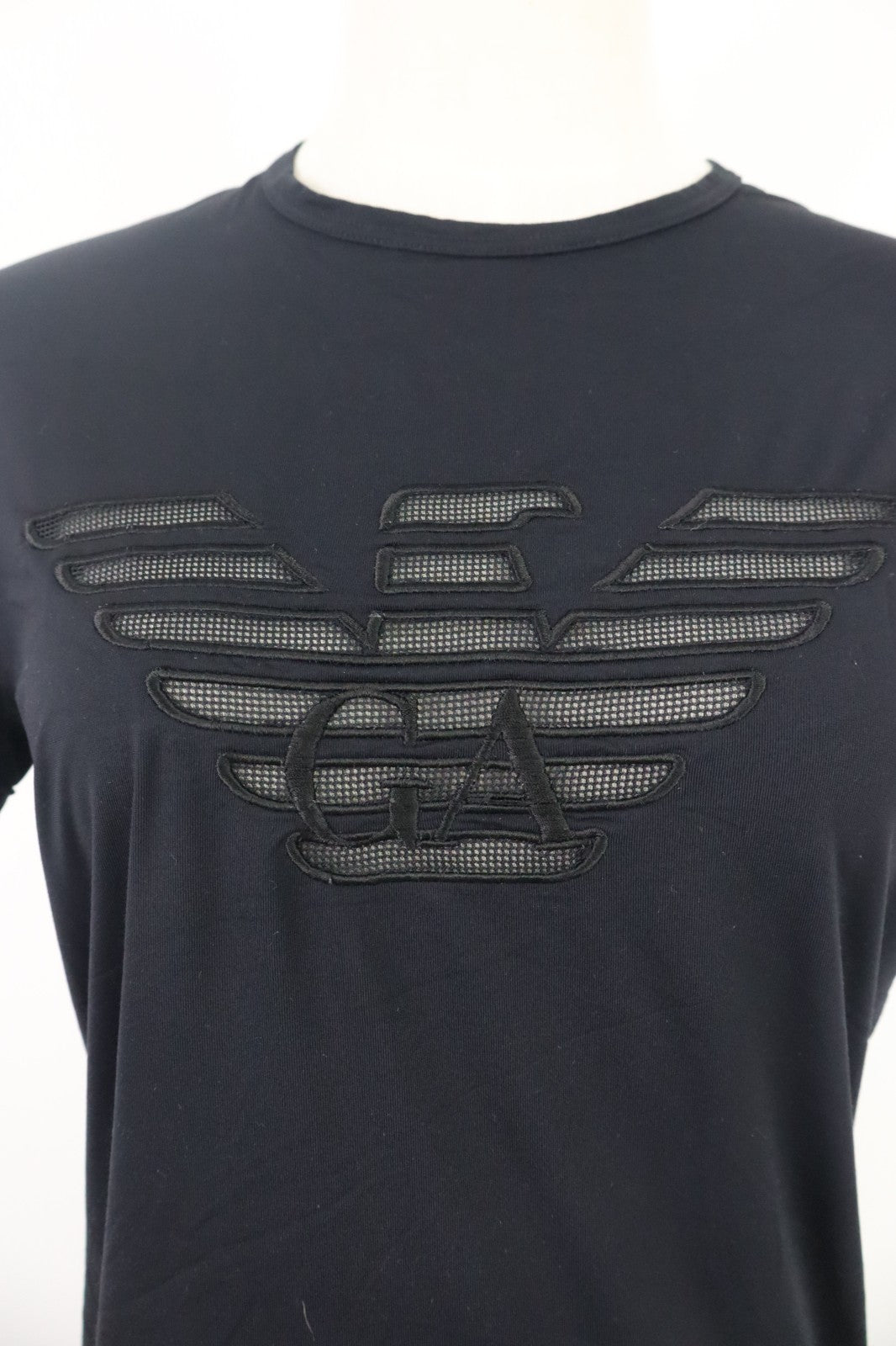 EMPORIO ARMANI MAGLIA DONNA TG. M WOMAN CASUAL VINTAGE T-SHIRT TOP NYLON