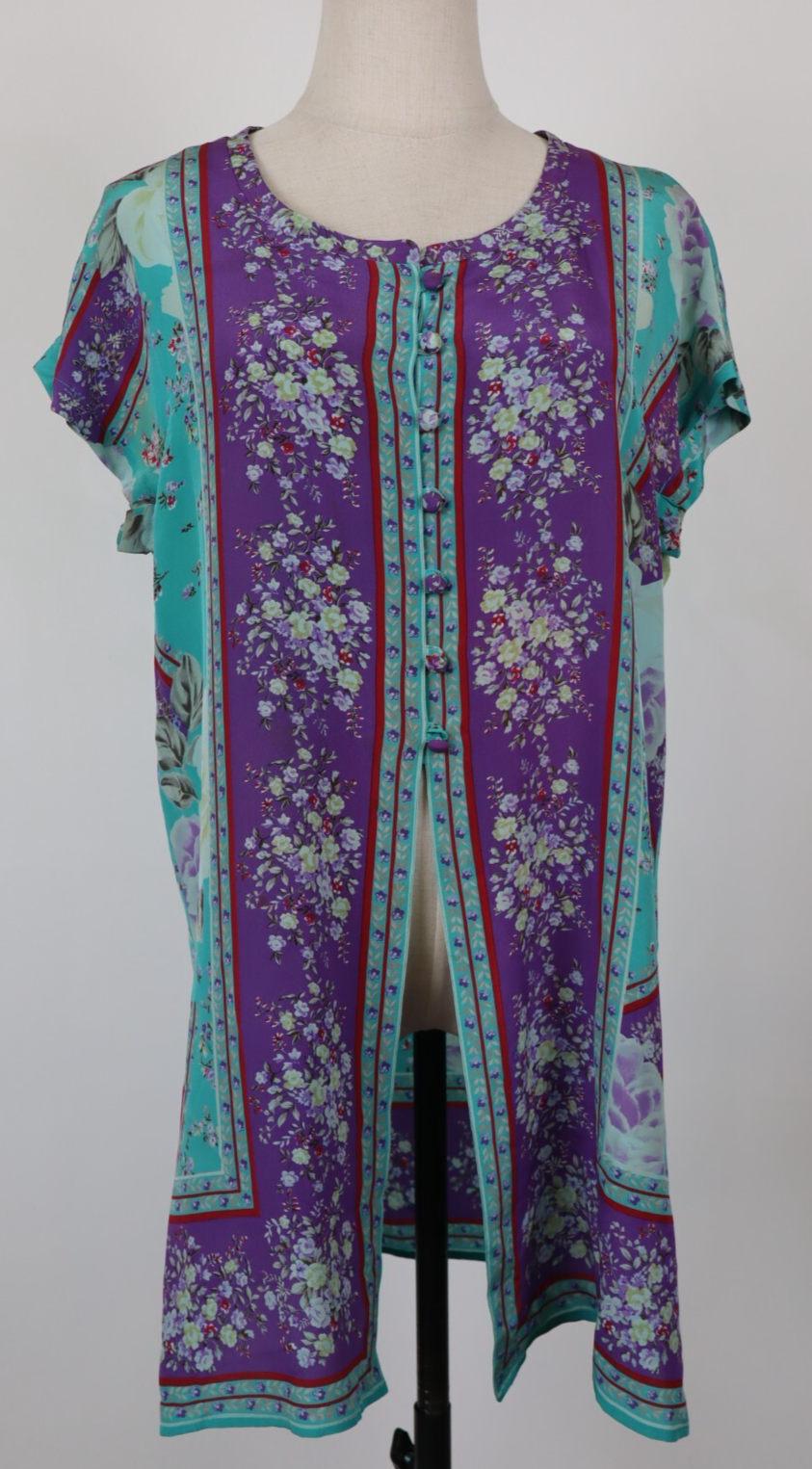 PIERRE CARDIN CAMICIA  DONNA TG. L WOMAN SHIRT CASUAL VINTAGE SETA